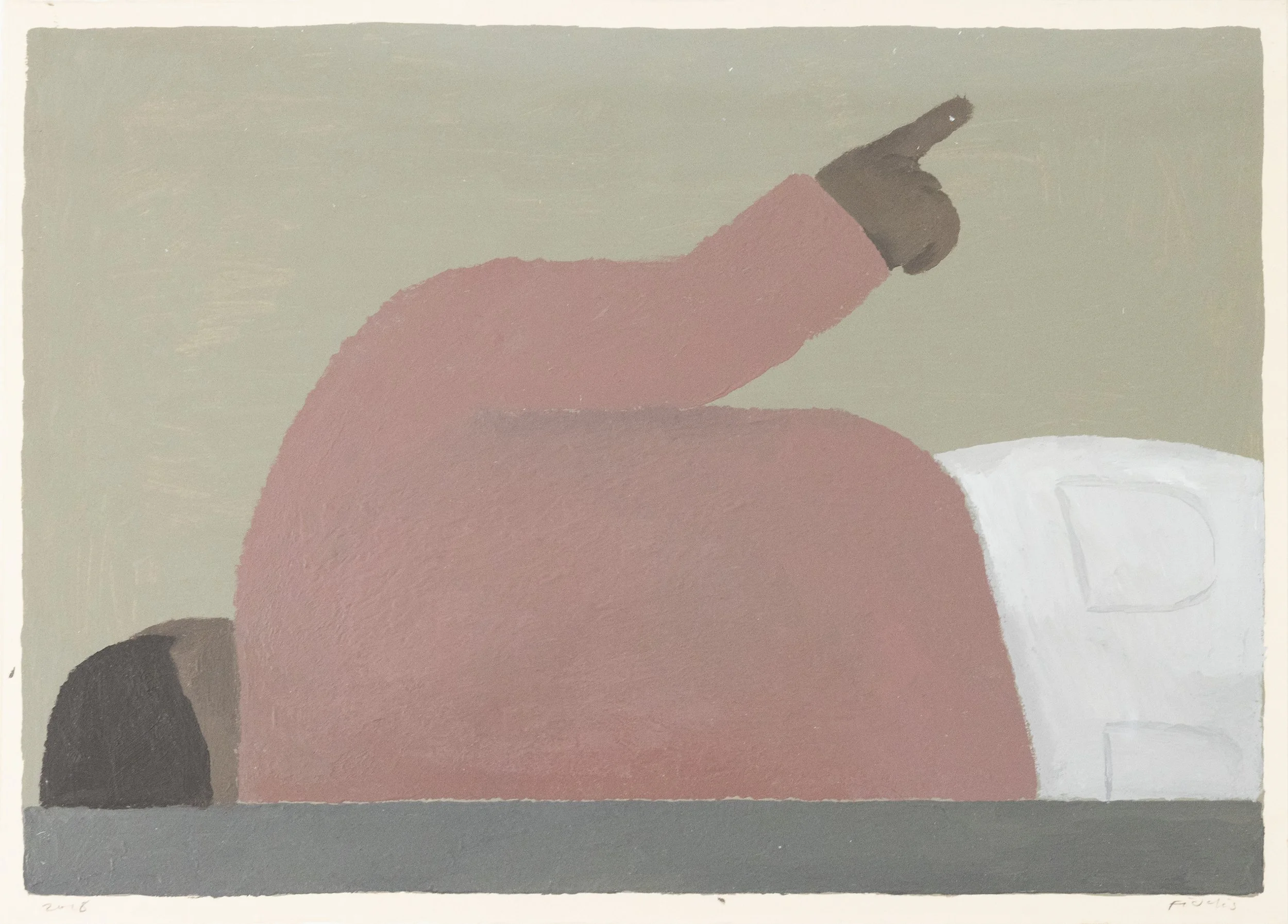 Fidalis Buehler | Man Reach, 2018 | oil on paper | 9.5 in. x 13.5 in. | $1,000