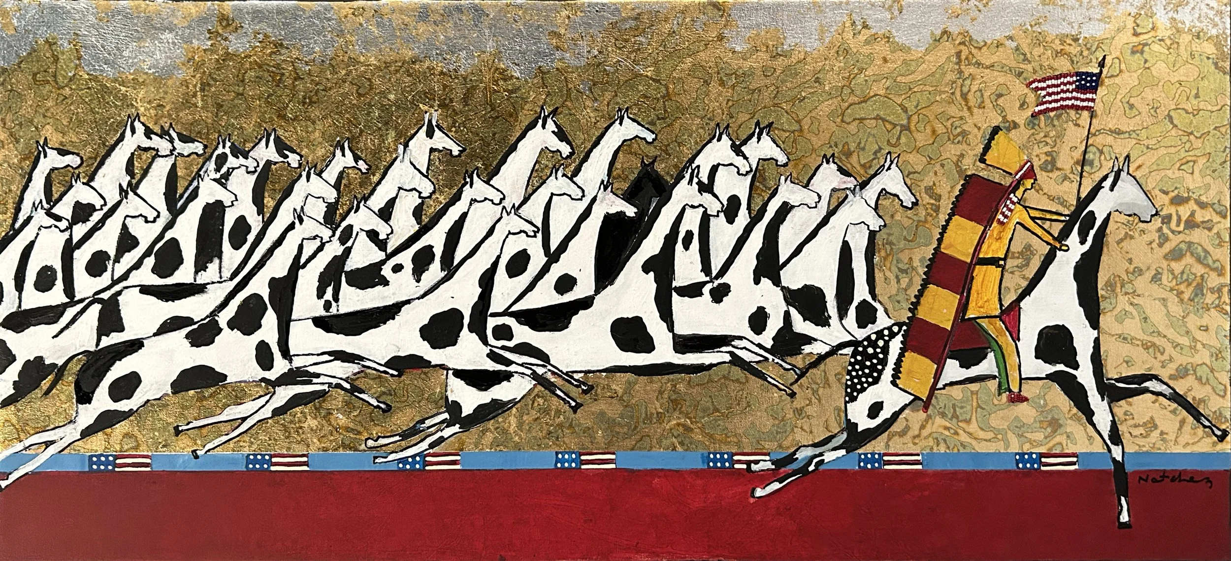 StanleyNatchez_CapturingHorsesontheHolyRed_2026_mixedmediaoncanvas_18x40in..jpg