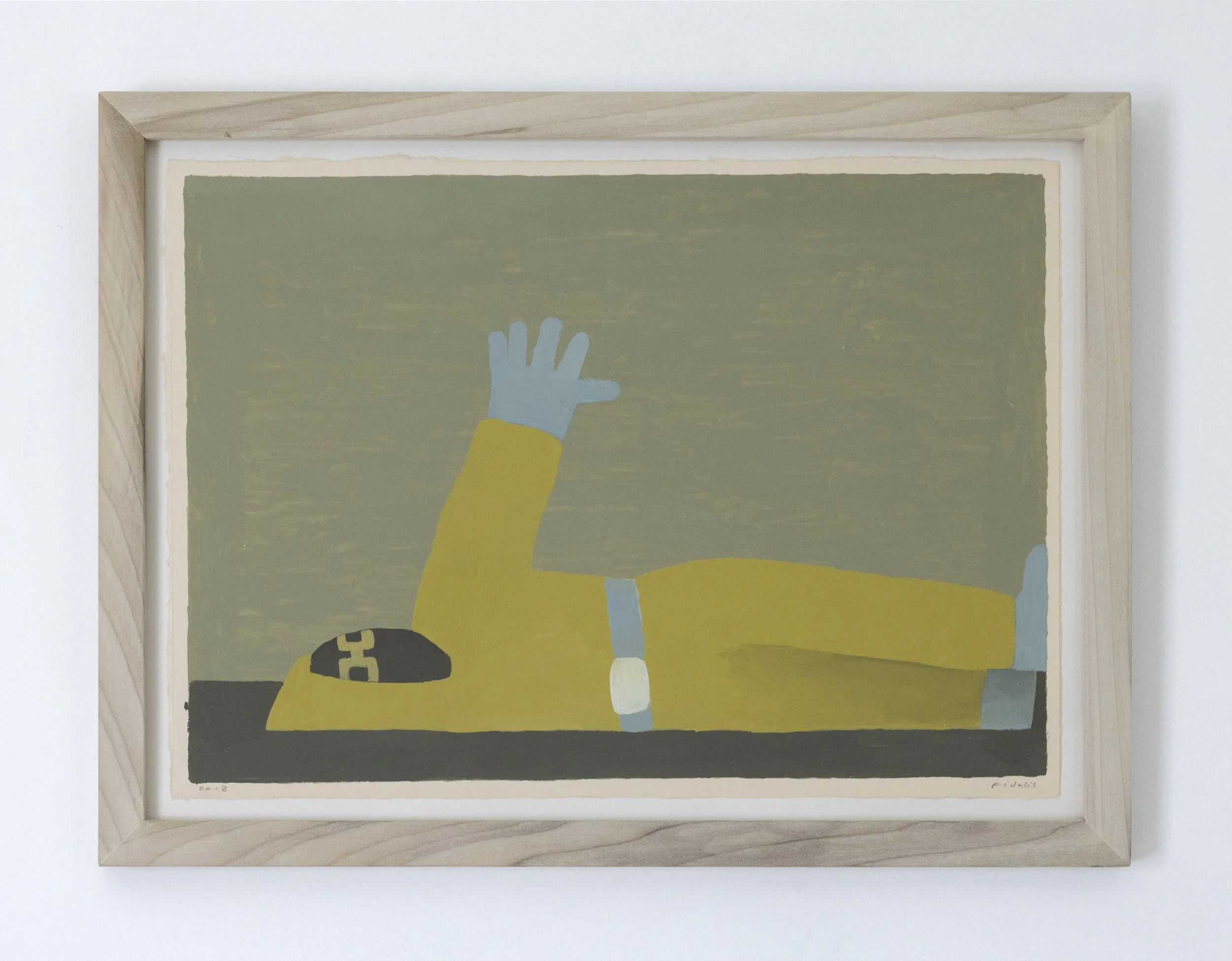 Fidalis Buehler | Yellow Man Reach, 2018 | oil on paper | 9.5 x 13.5 in. | $1,000