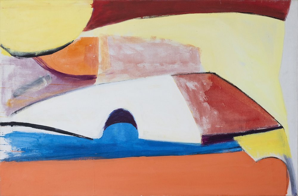Louis Ribak | Blue and Peach Abstract, 1960-1969 | oil on canvas | 50 x 32 in. | $13,000