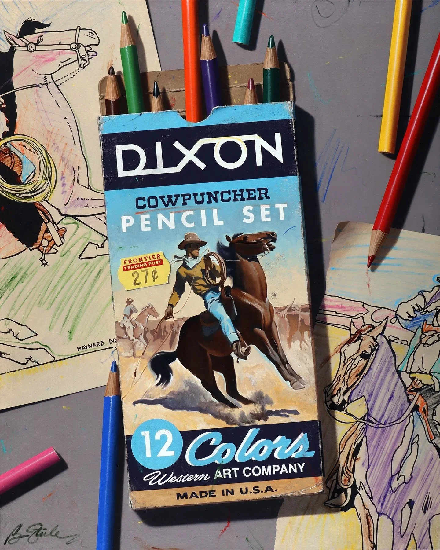 Ben Steele | Cowpuncher Pencils, 2026 | oil on canvas | 50 × 40 in. | $16,000