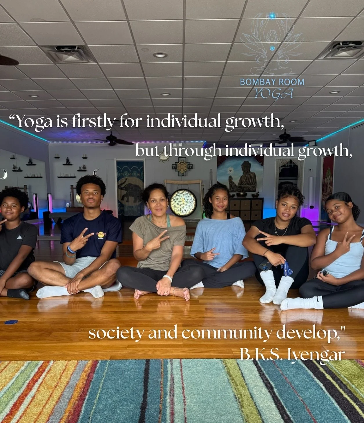 ✨ At Bombay Room Yoga, we believe that yoga is more powerful when we grow together. ✨

This practice may start as an individual journey, but it blossoms into something much greater when shared with others. Families, friends, teens, parents ~ all are 