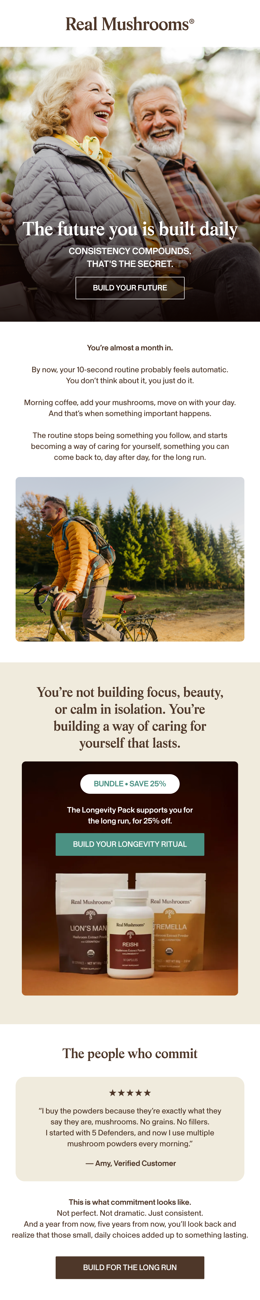 Real Mushrooms email campaign design