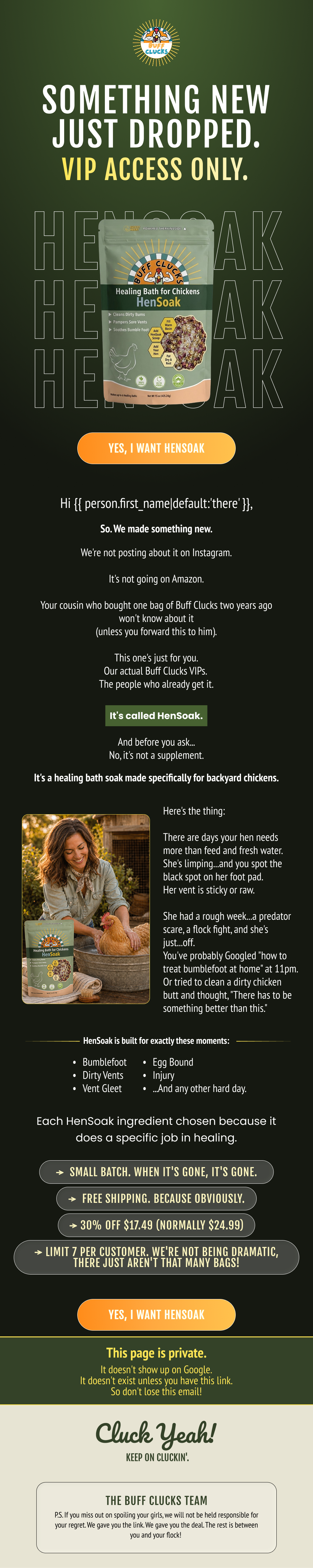 Buff Clucks email campaign design