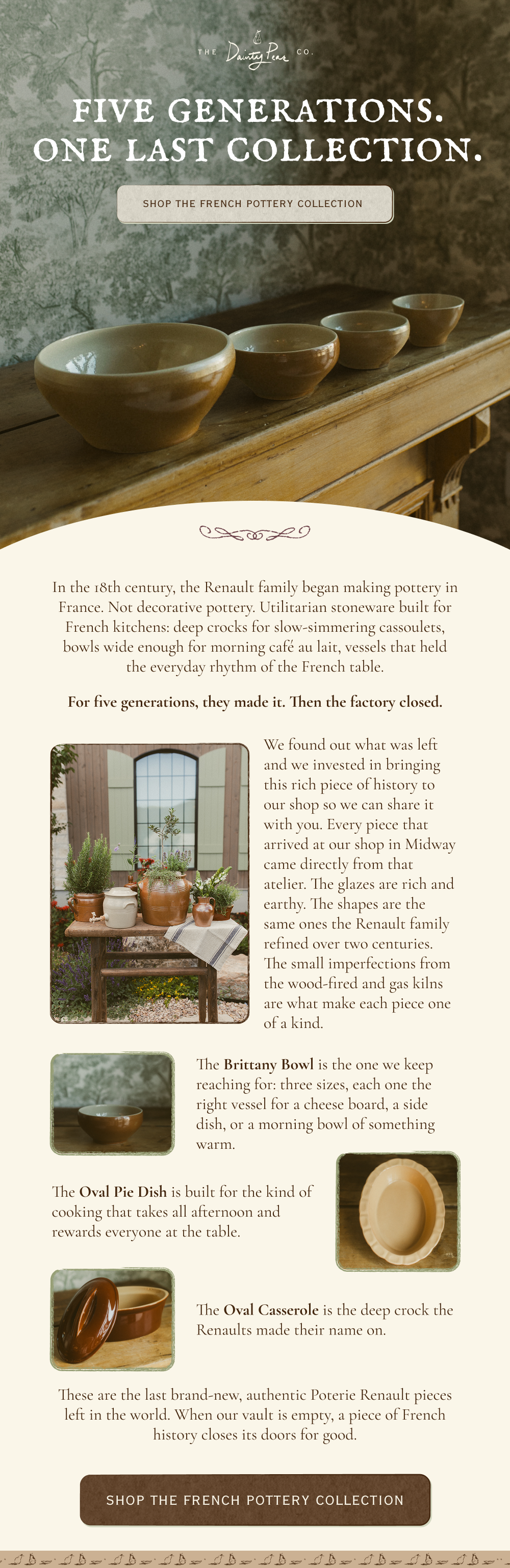 The Dainty Pear email campaign design