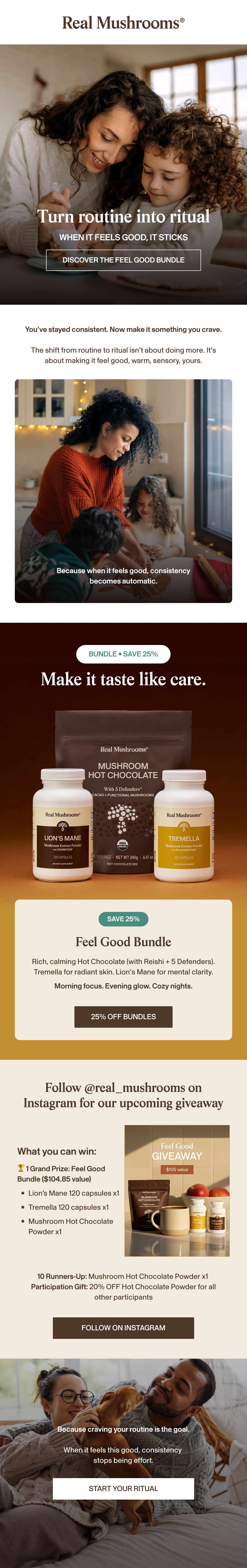 Real Mushrooms email campaign design