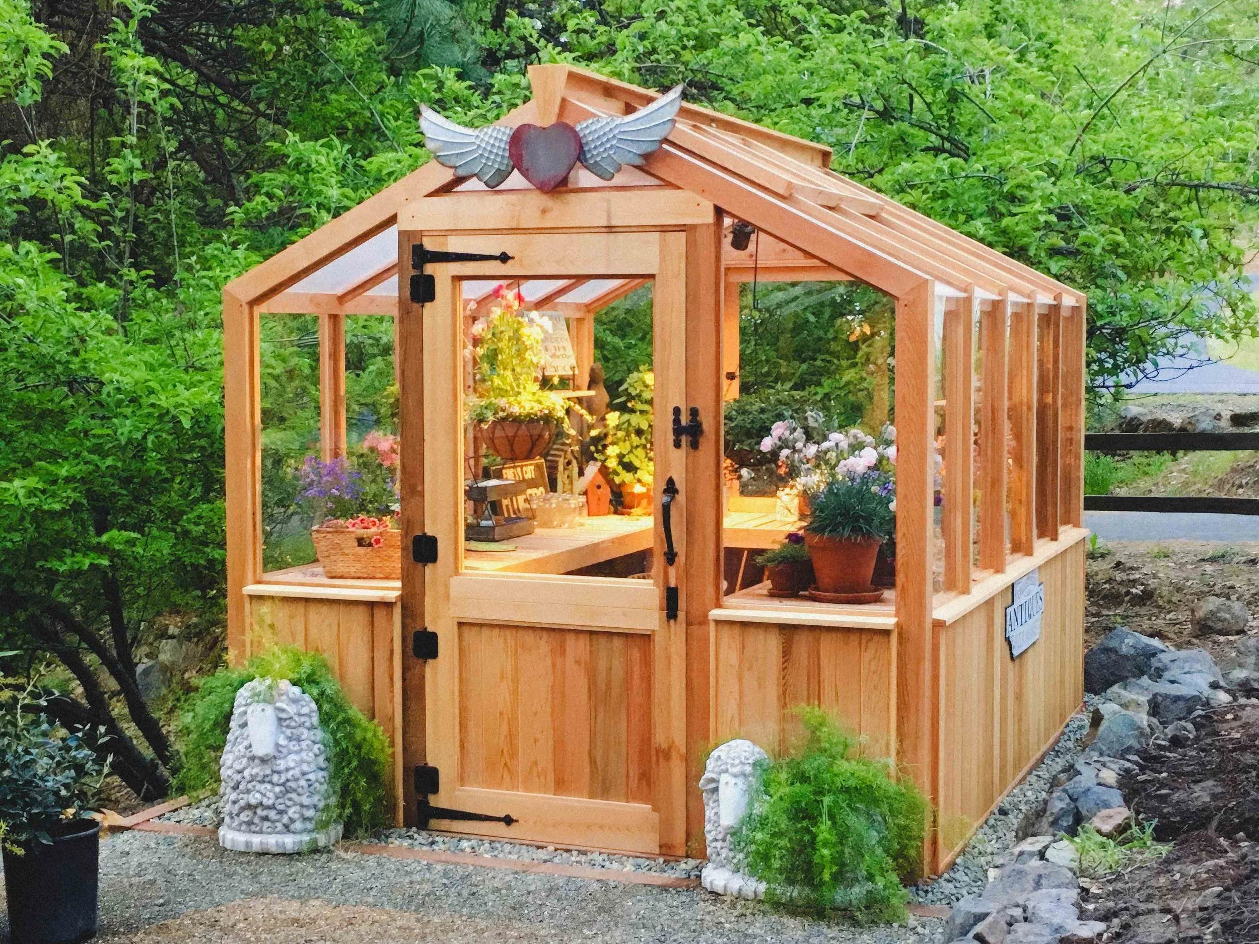 8' Wide Cedar Greenhouse Kit For Compact Backyard Greenhouse — Cedar ...