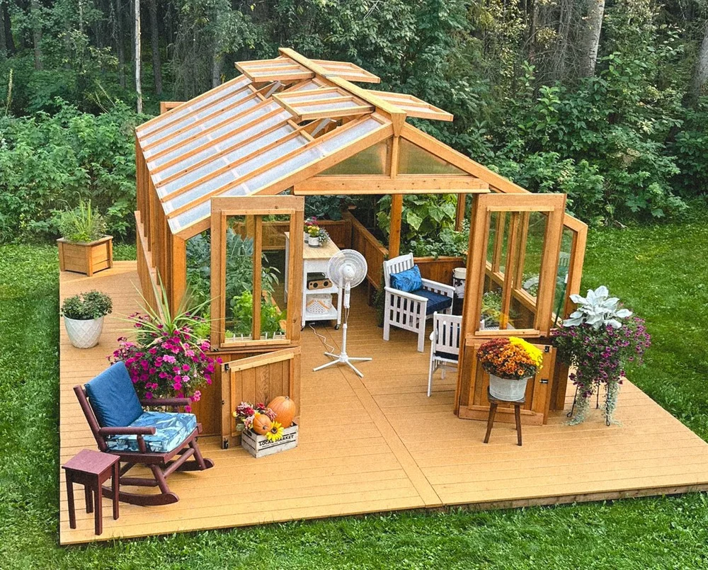 12' Wide Cedar Wood Greenhouse Kits | Grandeur for Your Garden