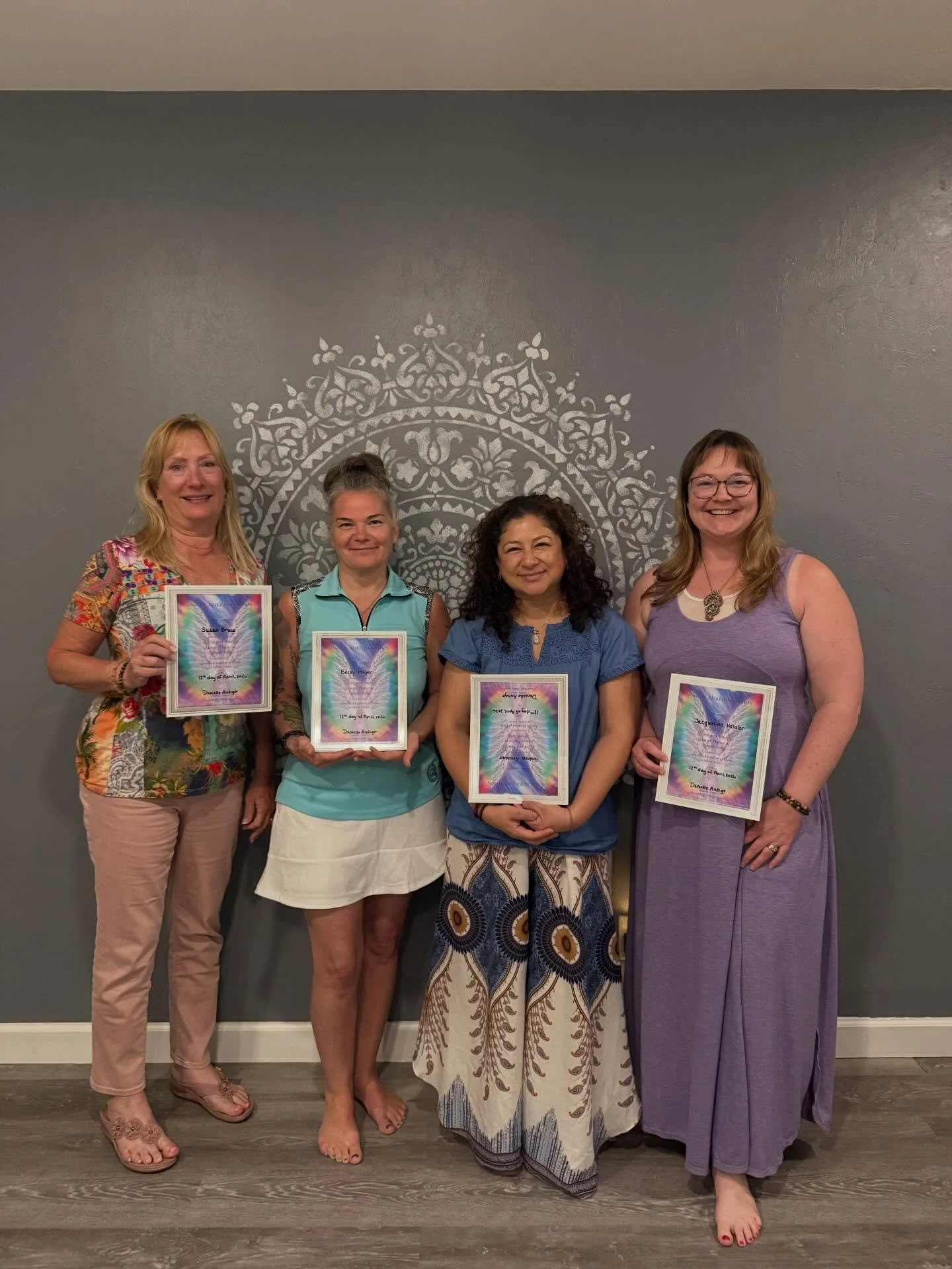 Such a beautiful weekend teaching an advanced Angelic Reiki workshop to these talented women. Two traveled from Canada, one from Connecticut, and one from Southwest Florida. One of my favorite things about teaching workshops (and leading retreats) is