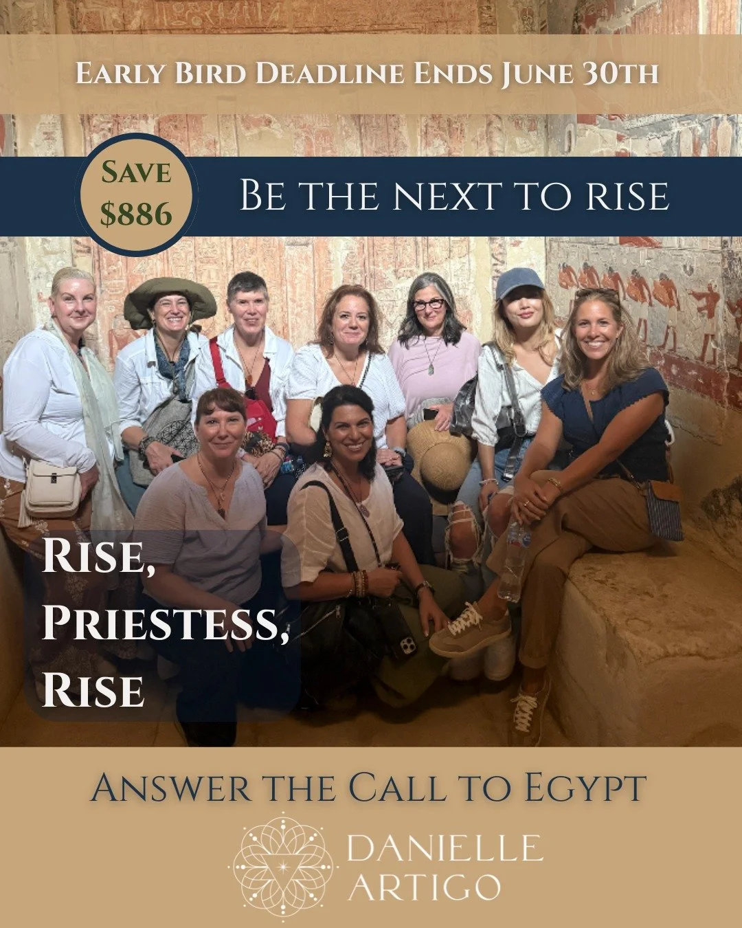 If Egypt has been on your heart, you already know. You just need someone to say: This is the one. 

The early bird window closes June 30, and I would love for you to be standing with us on that sacred ground in March.

Rise, Priestess, Rise is a 12-d