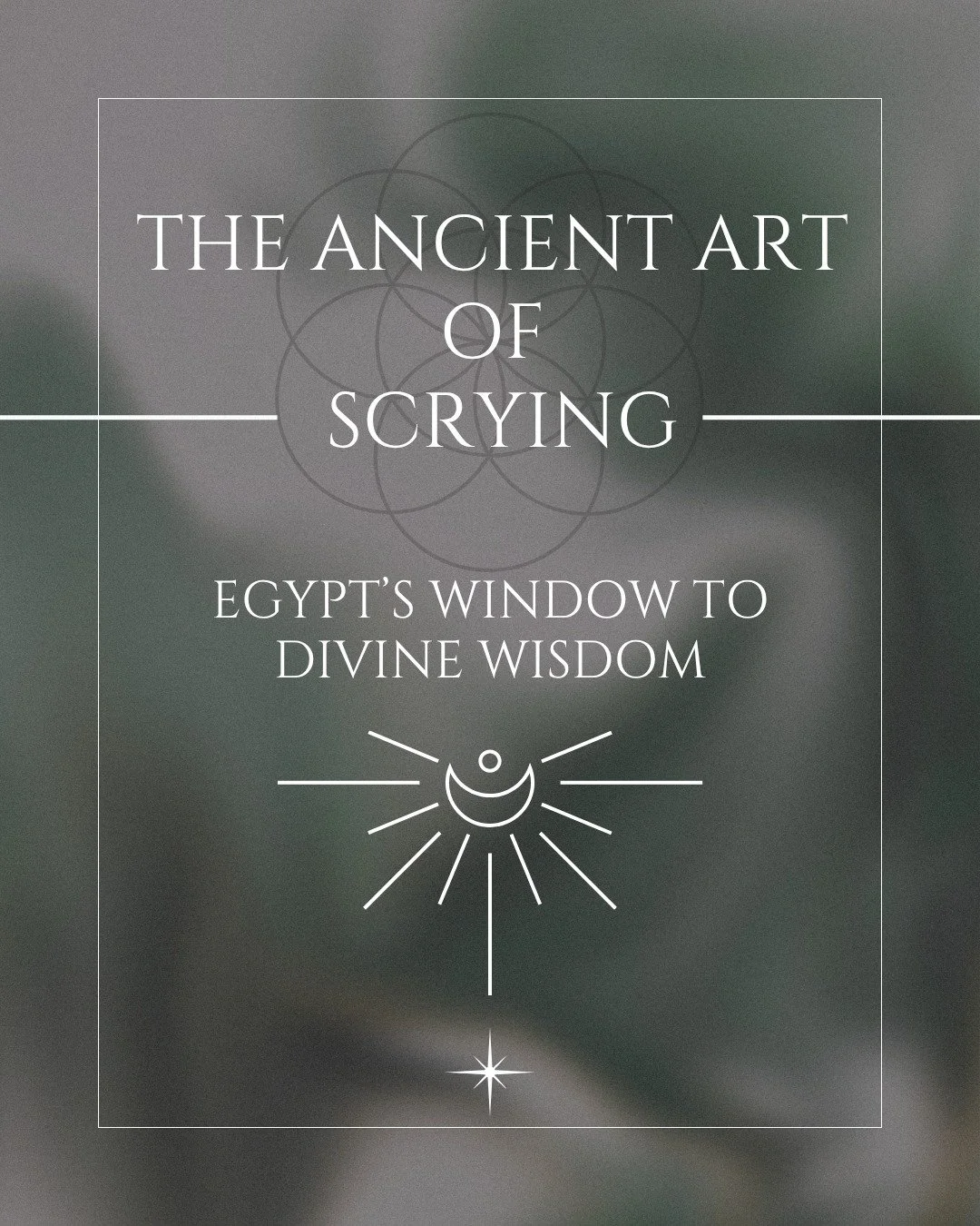 The Egyptians never called it scrying. But their priests and seers knew how to open a mirror into the otherworld.

Bowls of oil, water, ink. Moonlight.
Myrrh and frankincense burning while invocations were spoken to Anubis, Thoth, and Isis. A seer, s