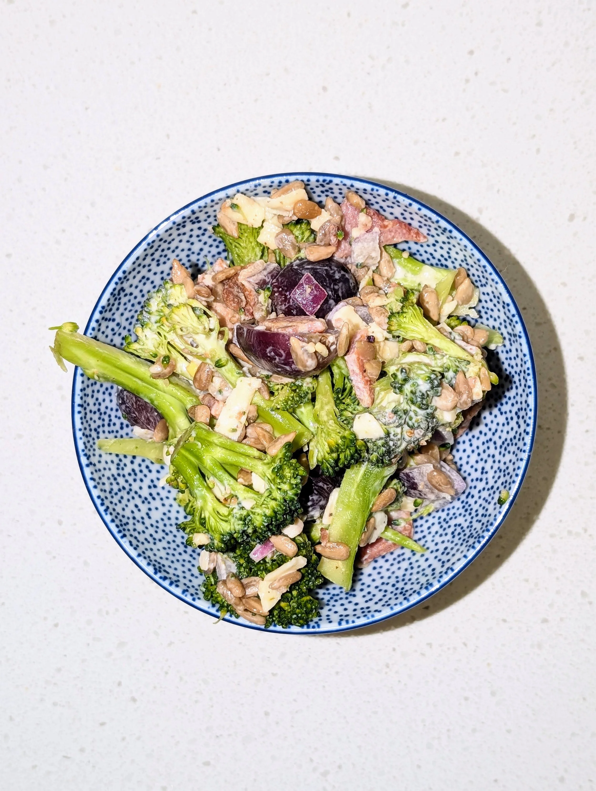 Deli Case Broccoli Salad with Black Pepper and Grapes