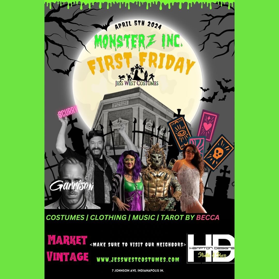 Join us First Friday @monsterzincofficial #jesswestcostumes #firstfriday #irvington #costumes #thriftshop #icanmakeanything #handmade #tarot #dj