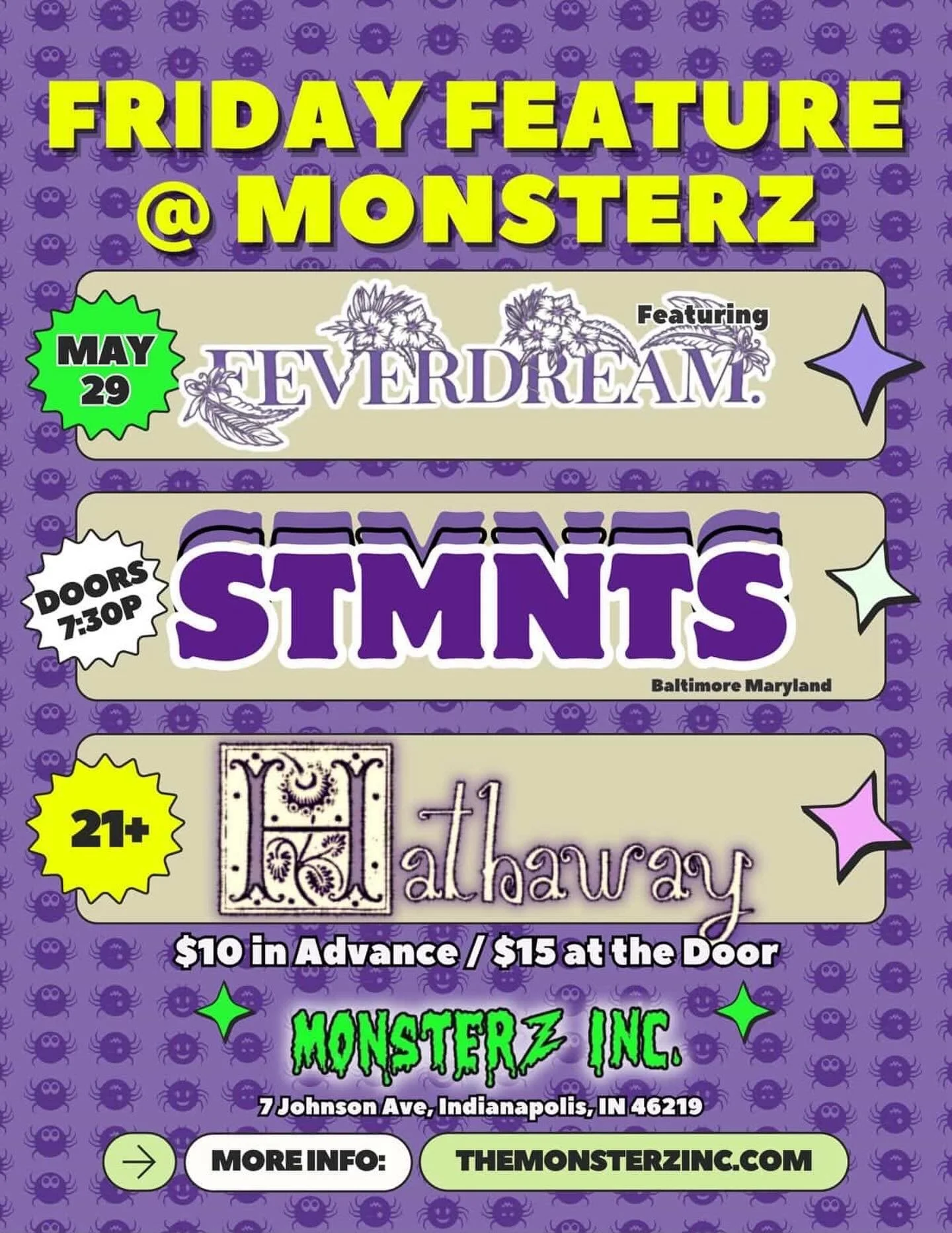 MDWST WKNDR TOUR is coming in hot ⚡️

STMNTS is hitting the Monzterz stage with the incredible @hathawaytheband and @feverdreamtheband later this month &mdash; you don&rsquo;t want to miss this lineup.

📅 Friday, May 29 
🚪 Doors: 7:30PM | 🎶 Show: 