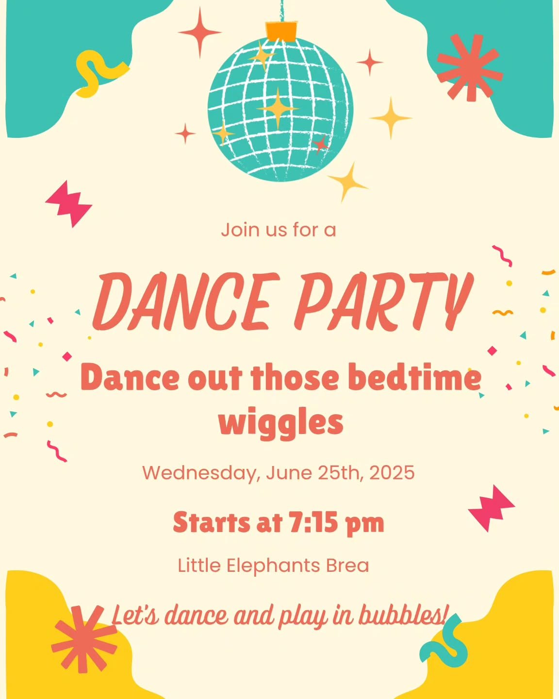 We had an amazing time and we're sure you and your little one will love it!
Don't miss our last June dance party!
Brea location, June 25th at 7:15pm

#toddler #toddleractivities #dance #babyrave #rave #danceparty