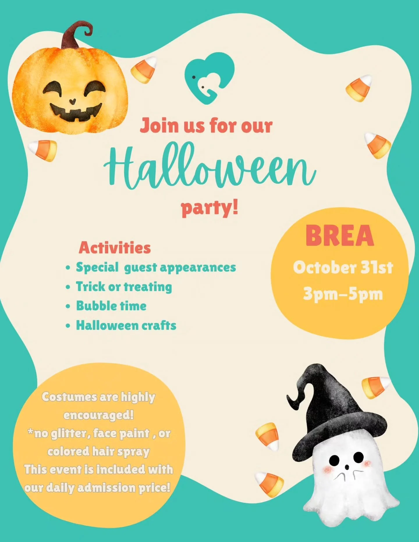 Let's Boo-gie

Please join us for a spooky good time at both our location on Halloween!

#toddleractivities #toddlers #halloween #halloweenparty #trickortreat #indoorplayground
