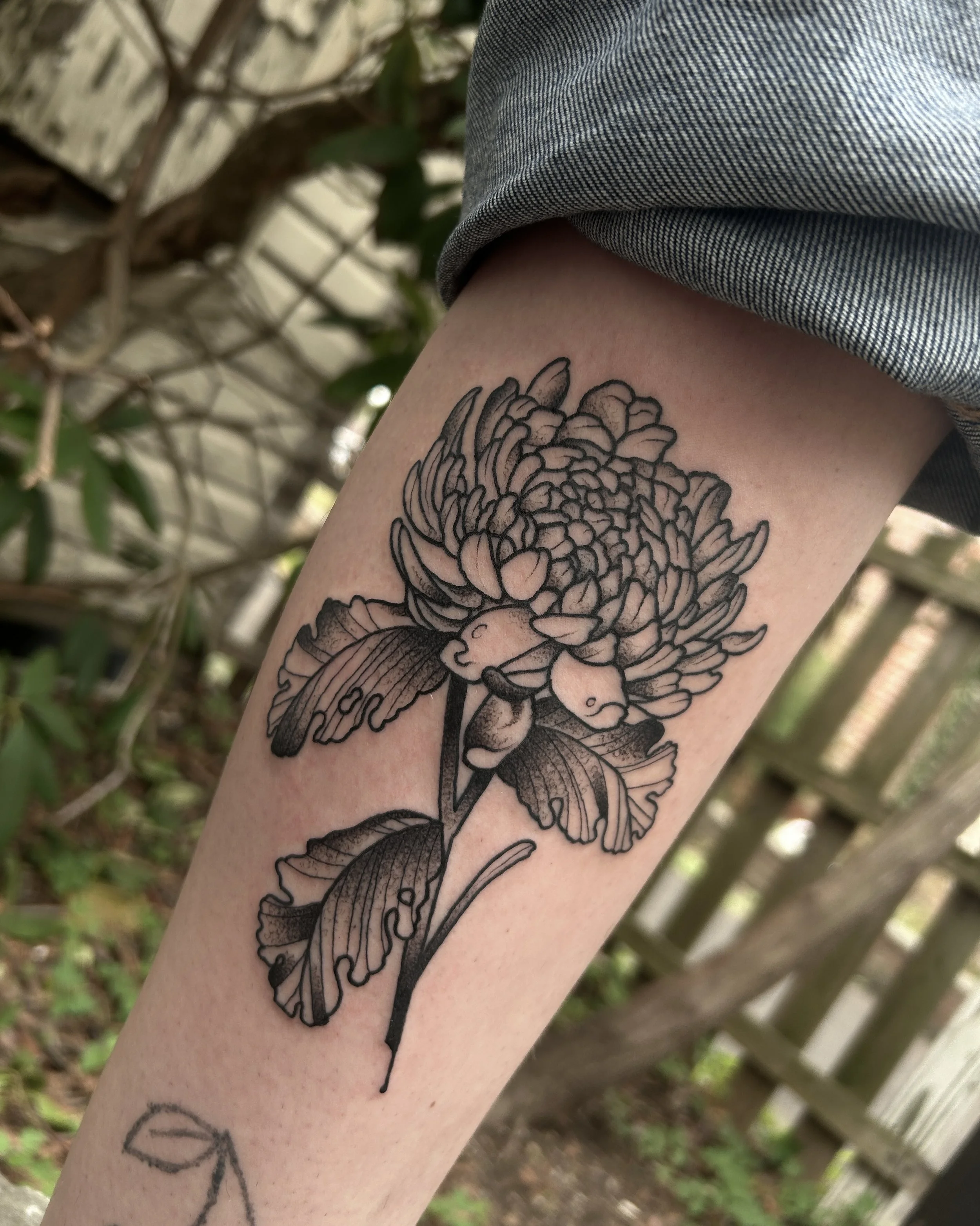 illustrative flower tattoo by James Mattox
