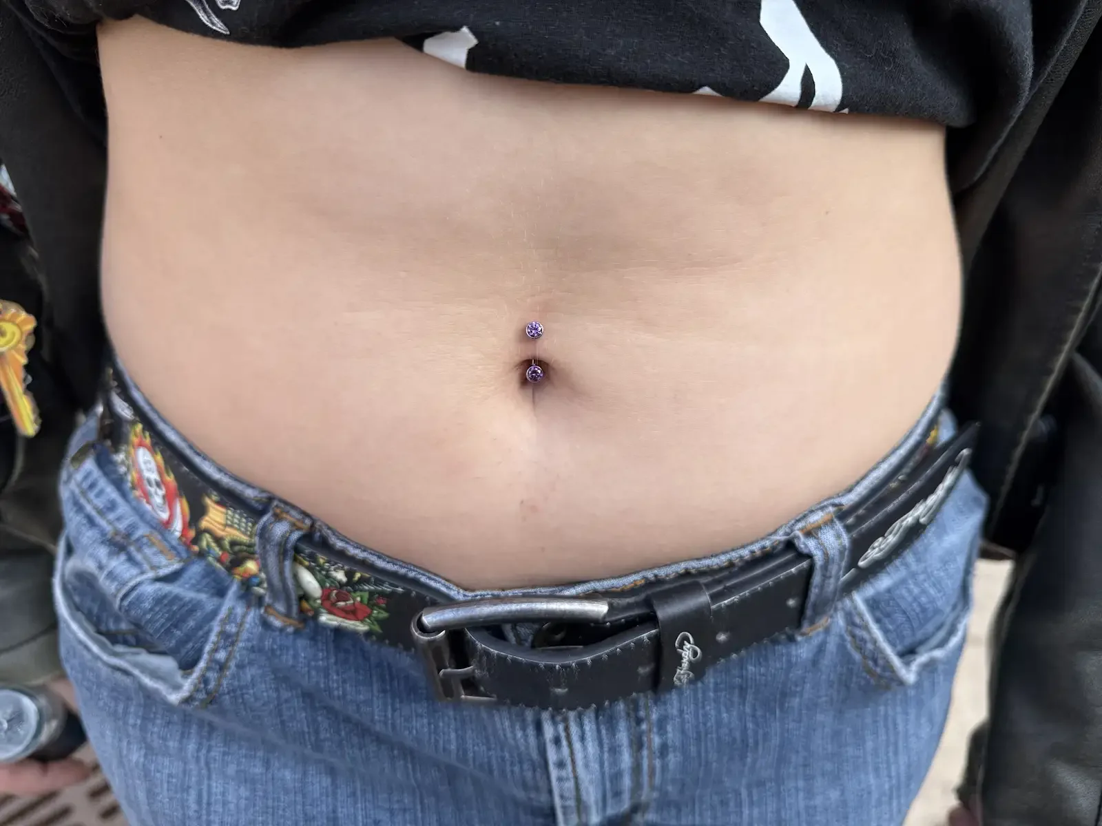 belly button naval piercing by Shannon Sanderson at NW Finest Tattoo Co