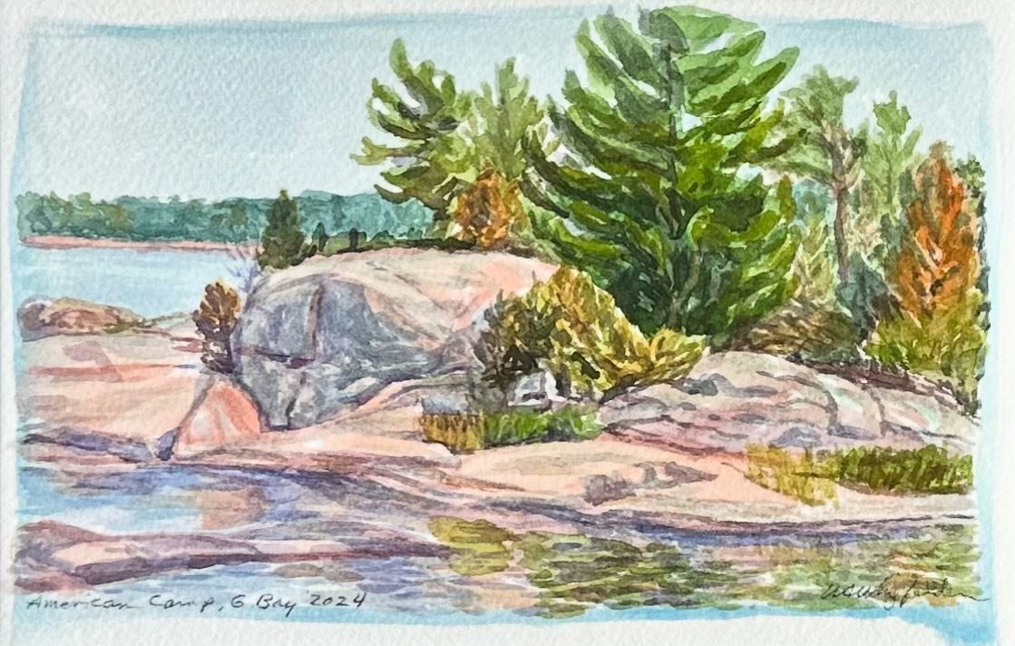 My painting &ldquo;American Camp&rdquo; is part of @gblandtrust Bayscapes Auction to raise money to protect wildlife habitat on Georgian Bay. You can bid on this (item # 33) and many other items now through Sat. Nov. 23rd at givergy.ca/bayscapes.
