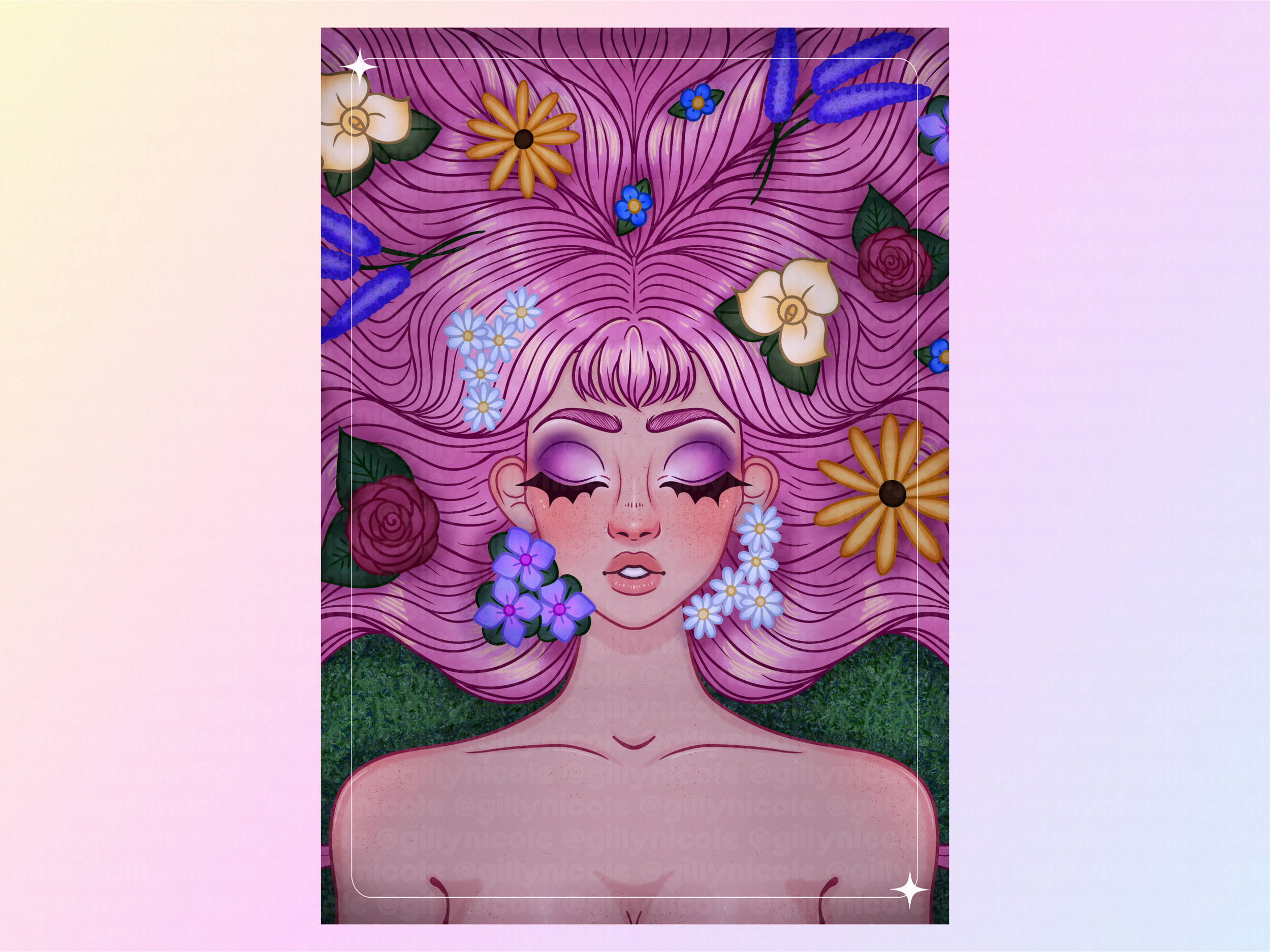 Among the Flowers 5x7 Art Print