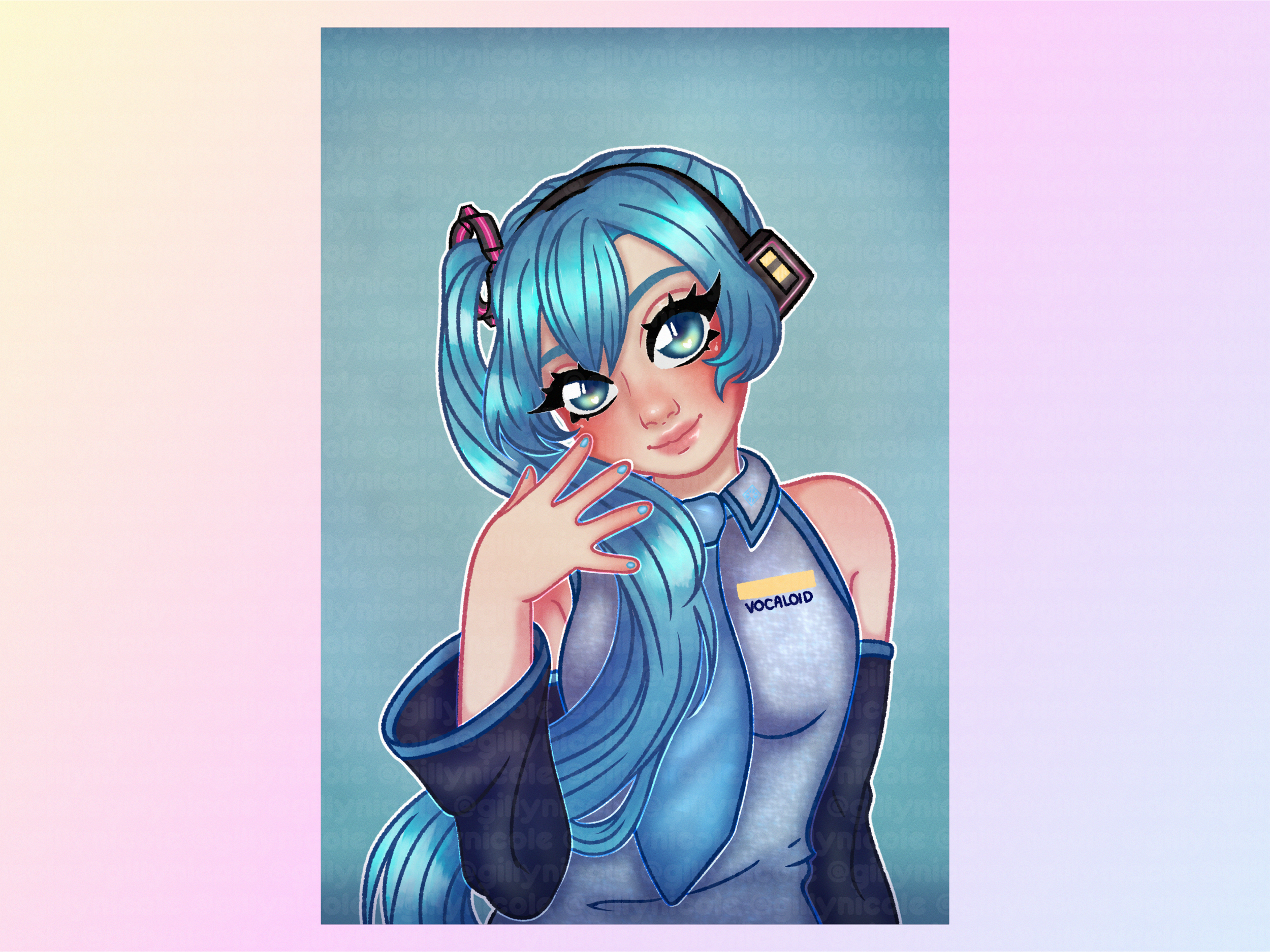Side Ponytail Miku 5x7 Art Print