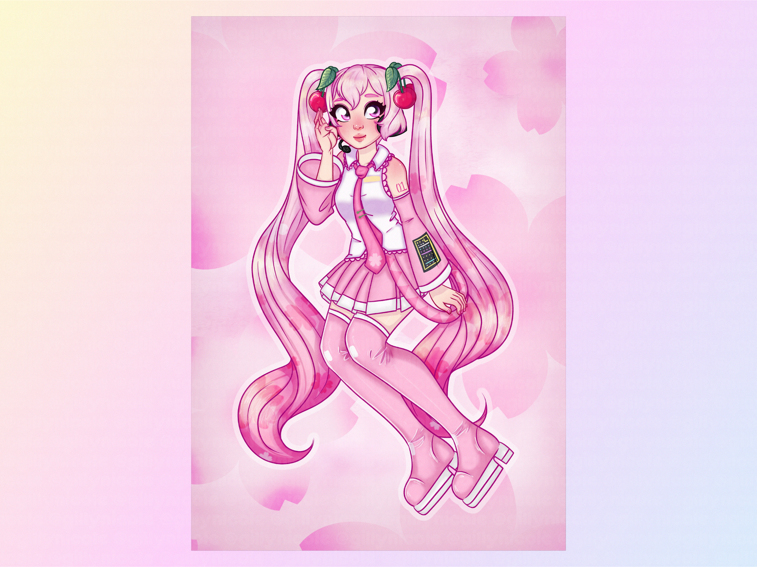 Sakura Miku 5x7 Art Print