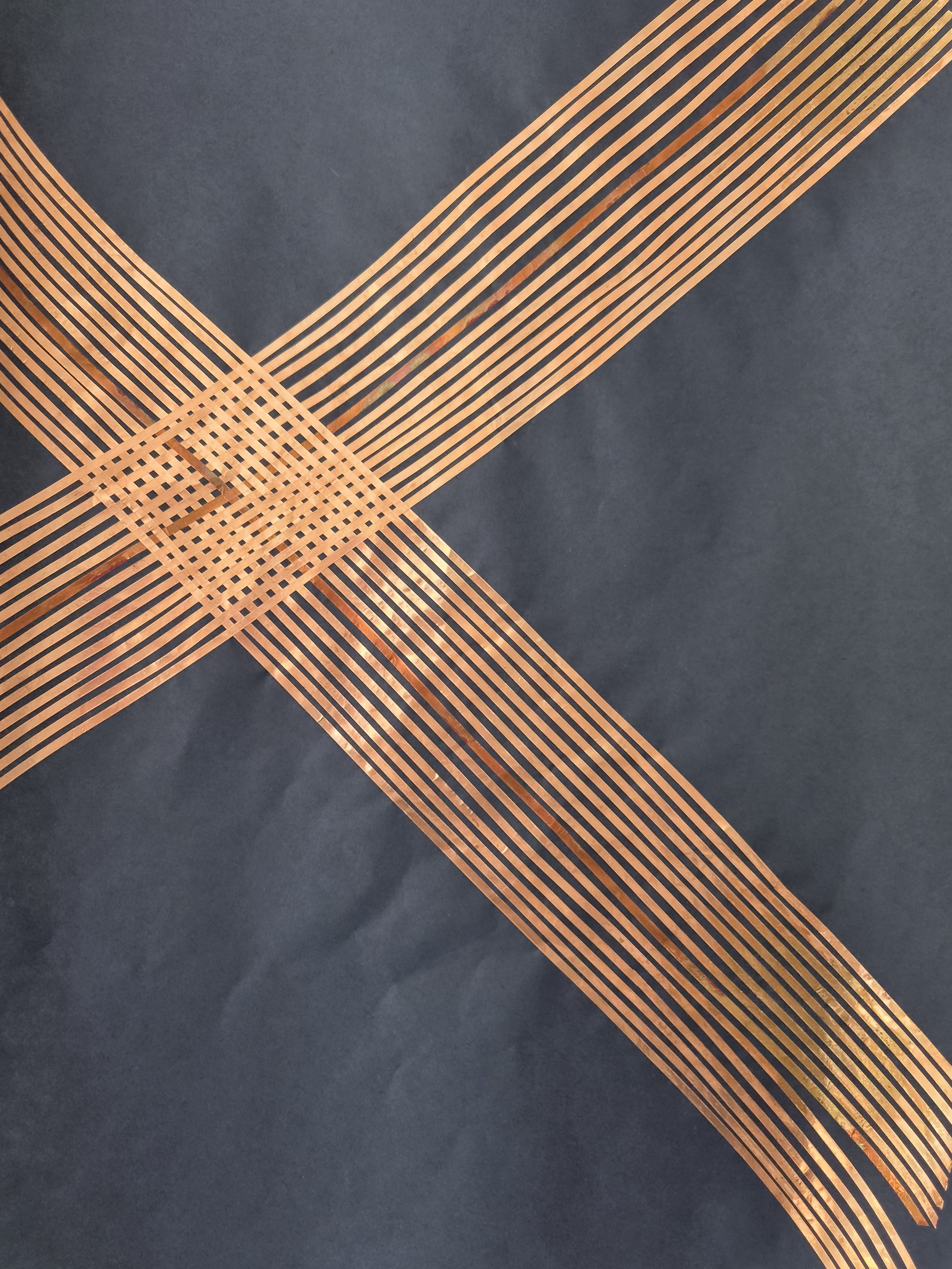 Detail of Measure of Time II 2026 Kozo Paper, copper, salt.