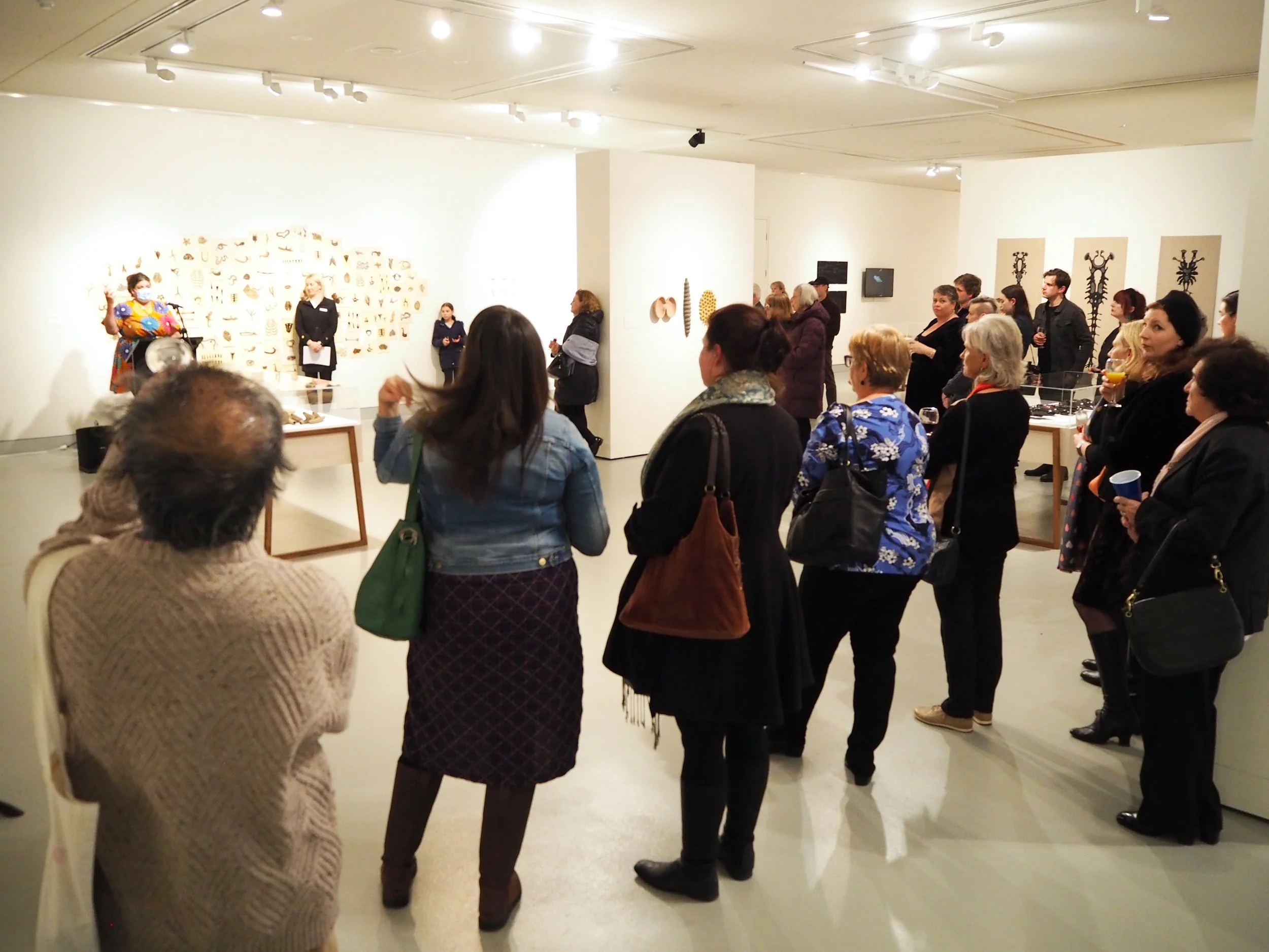 Oliver Carney & Angela Valamanesh: About Being Here  exhibition openings Hawkesbury Regional Art Gallery 2021 Photo: Silversalt