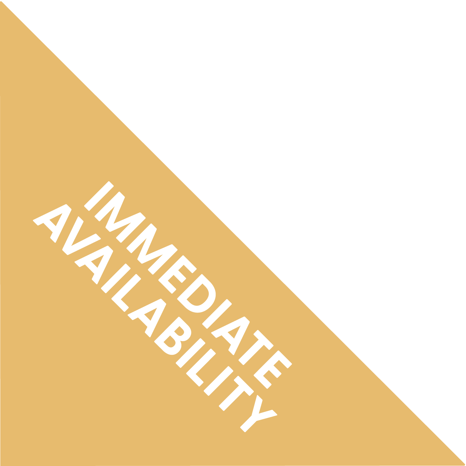 One Horizon Living signature Yellow background with white text saying "Immediate Availability" tilted diagonally.