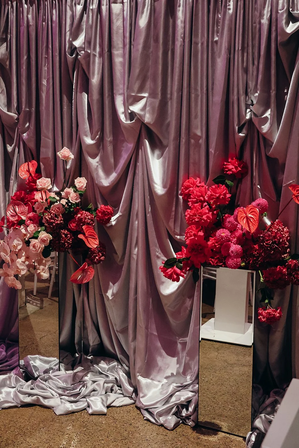 Silver Draped Backdrop