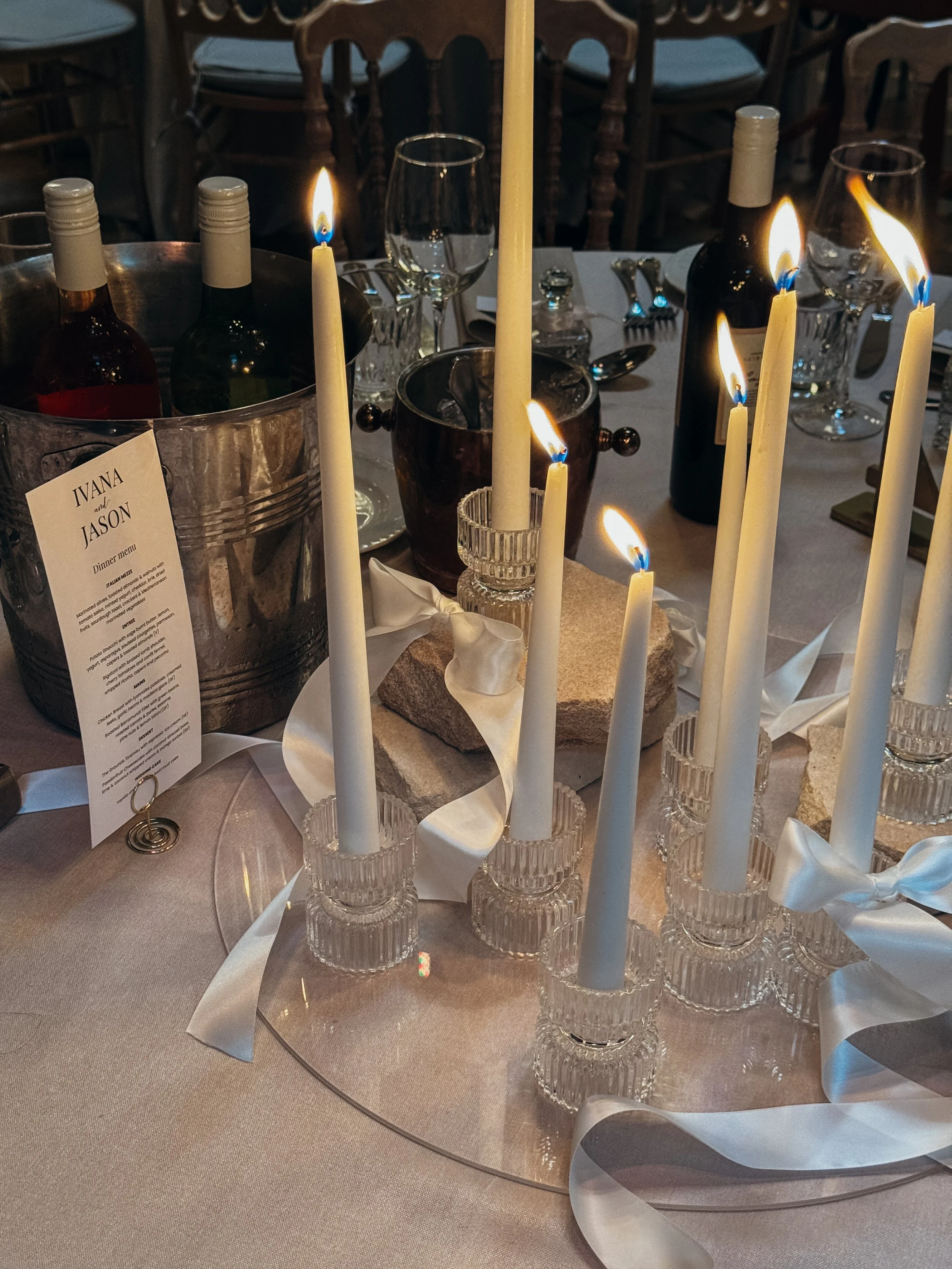 Glass Ripple Candle Holder