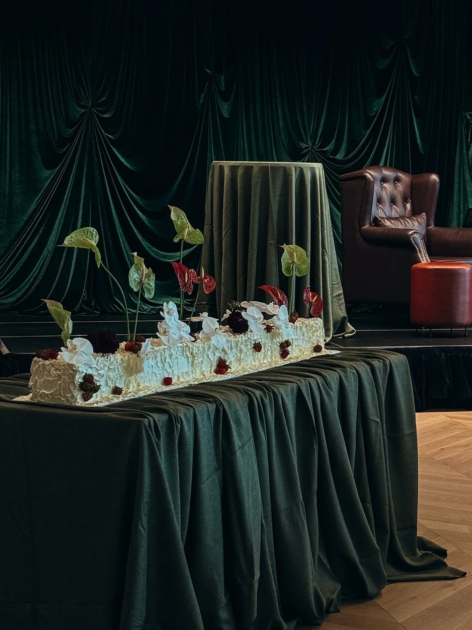Emerald Velvet Draped Backdrop