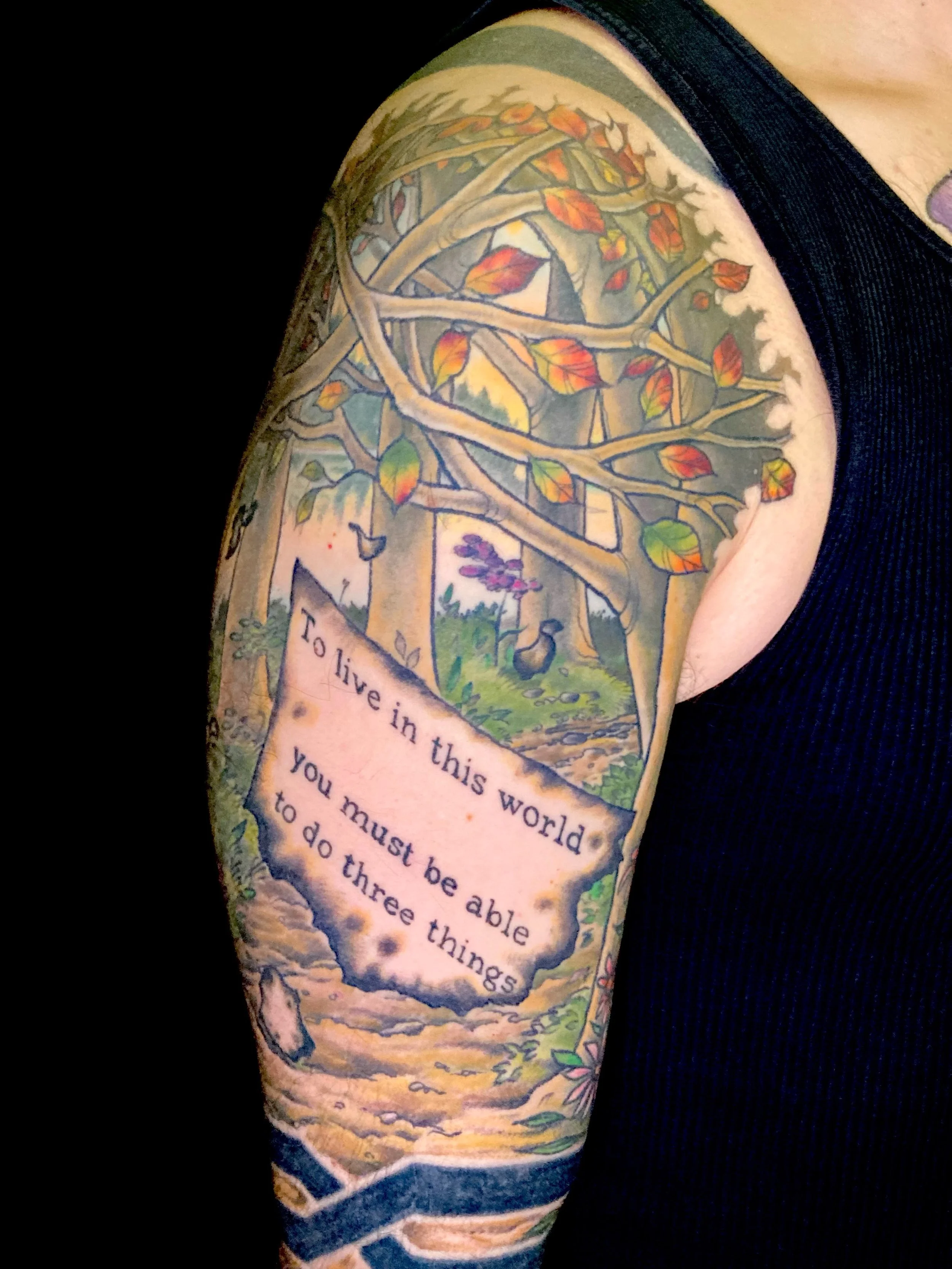 Tim has commissioned some excellent tattoos over the years, paying glorious, colorful tribute to his late father as well as beloved pets. Thank you for your trust and vision, Tim! Happy to be at your service all these years!

It&rsquo;s officially ta