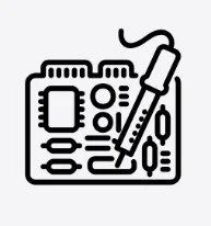 Electric circuit diagram with a soldering iron
