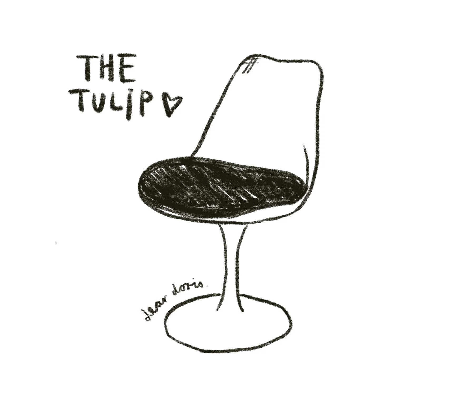 KAWA HEART STUDIO DEAR DORIS ISSUE 12 TULIP CHAIR DRAWING.jpg