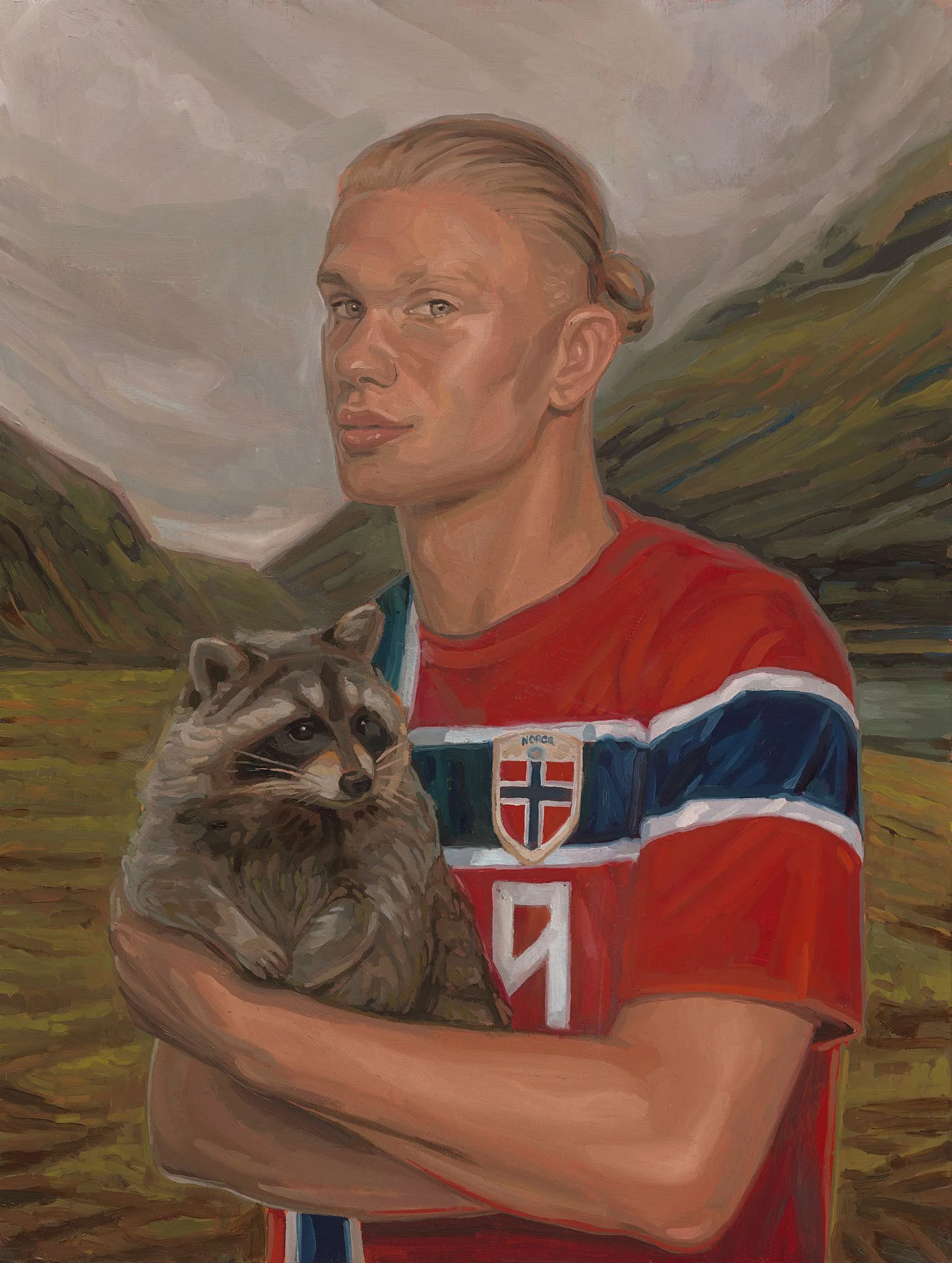It followed him home (Haaland with racoon)