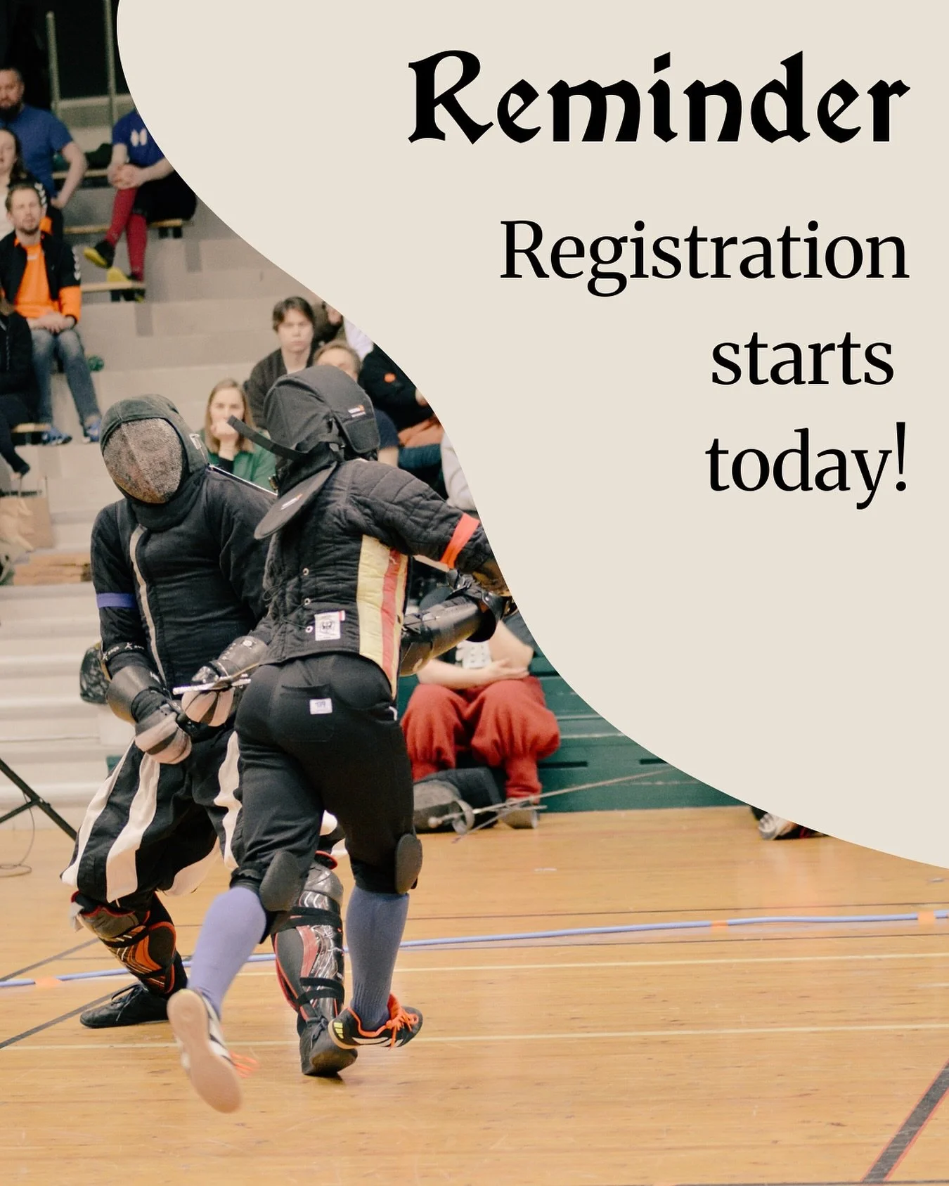 Registration for #hlo26 opens at 19:00 Finnish time!

#hema #historicalfencing