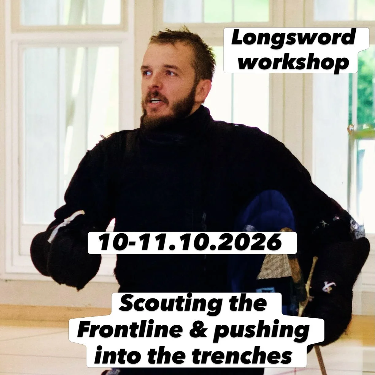 We&rsquo;re pleased to invite everyone to @_jonas.buergi_ seminar: 

Scouting the Frontline &amp; Pushing into the Trenches

Reading Your Opponent and Turning Information into Action

Jonas has been practicing Historical European Martial Arts (HEMA) 