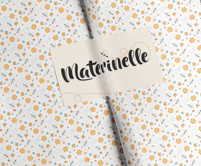 Folded branding tissue paper with logo sticker and pattern