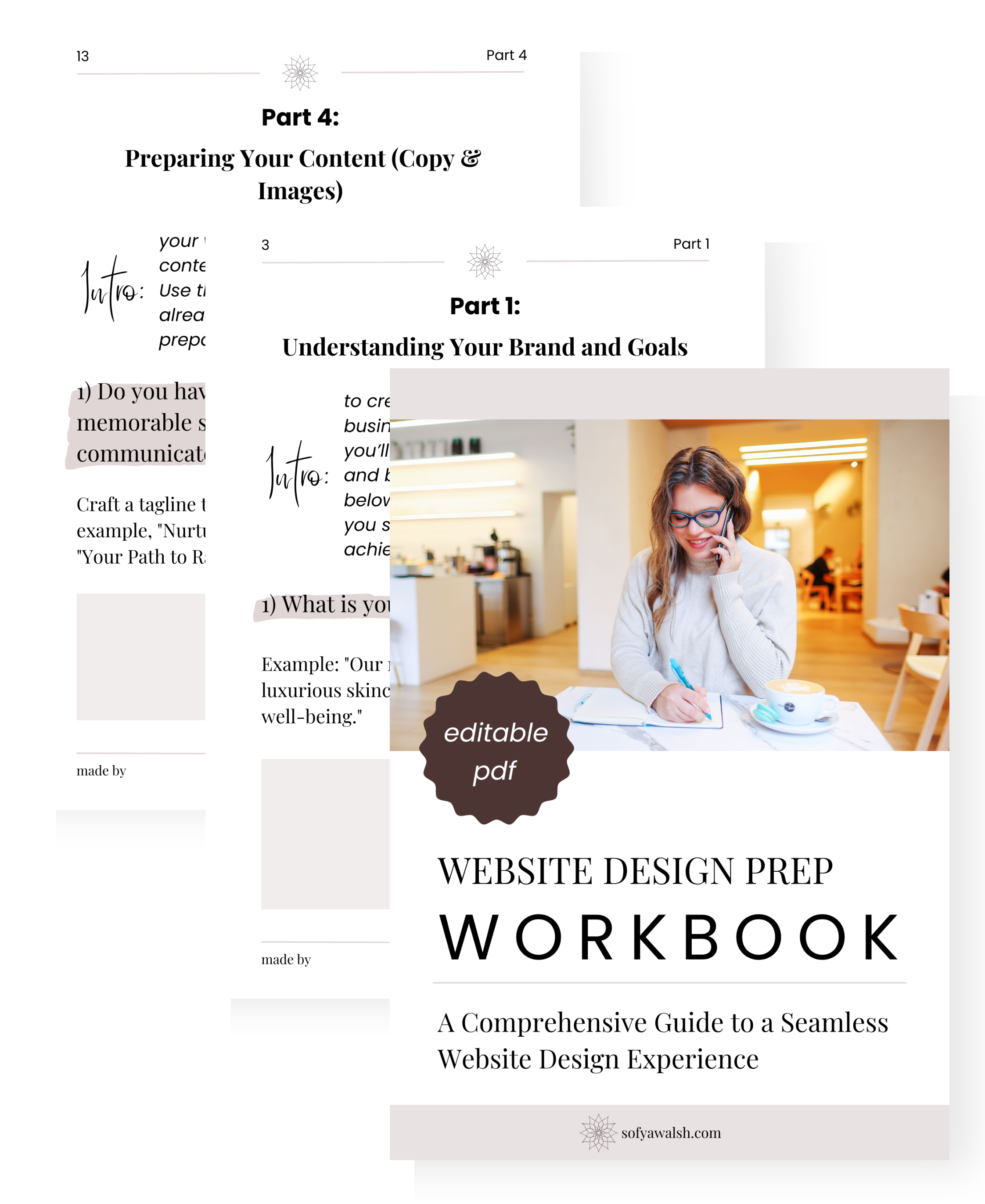Website design prep workbook pages Sofya Walsh