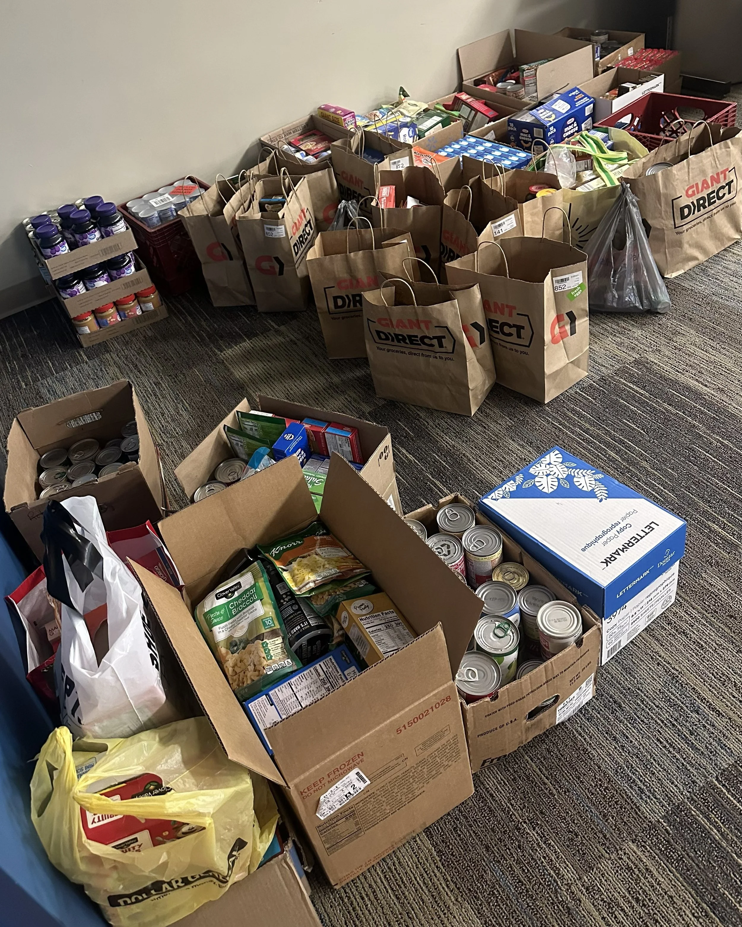 900 food items donated by Marian Catholic High School's CRS Club