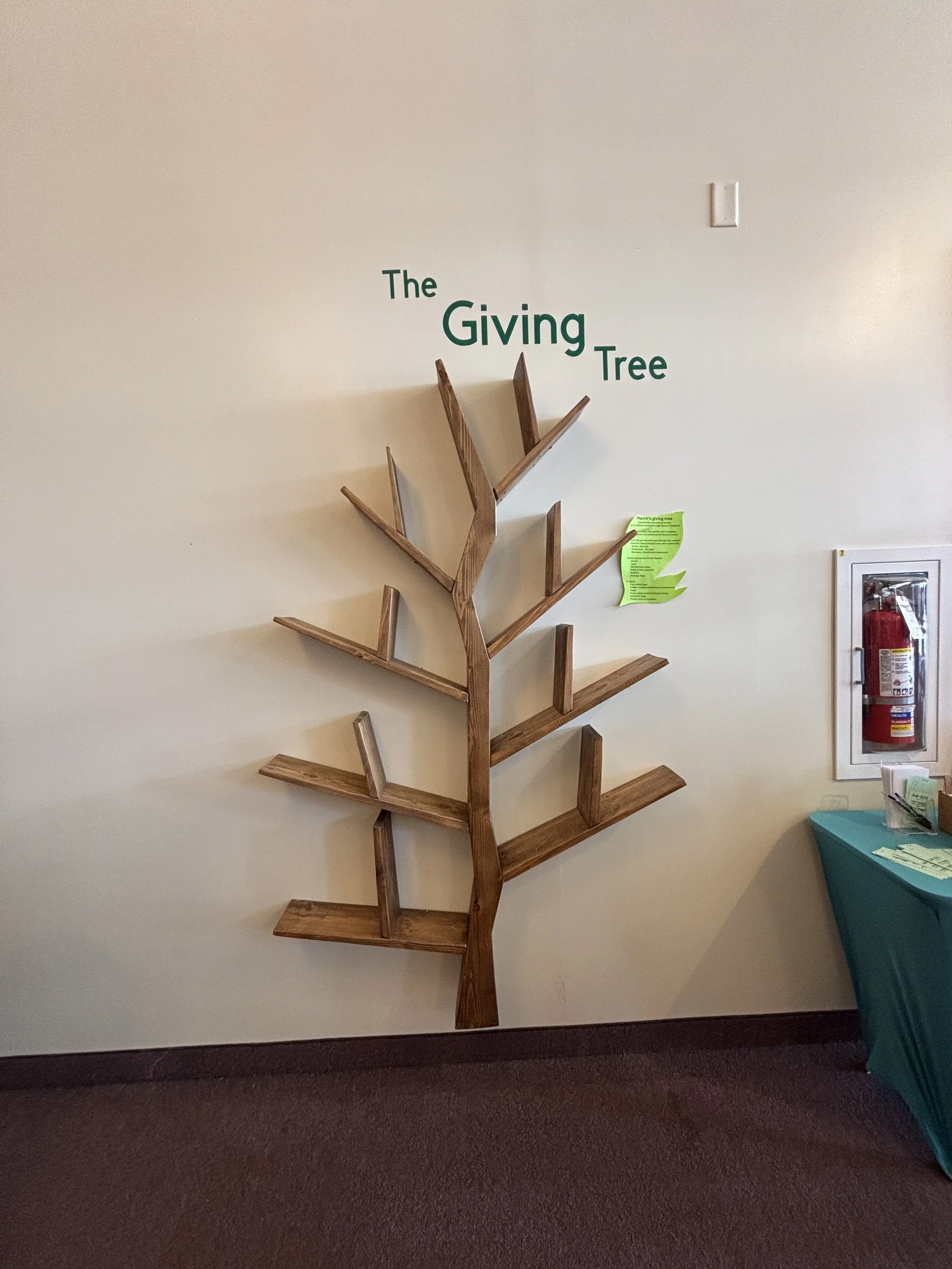 Faith UCC's Giving Tree before donations arrived