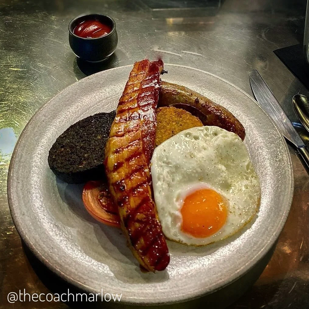 If it&rsquo;s a thick slice (chop-like) of streaky bacon, it&rsquo;s got to be @thecoachmarlow.  Always very busy, The Coach used to be walk-ins only. Happily, for you planners, you can now book online 😃. Don&rsquo;t forget where ever you go, whethe