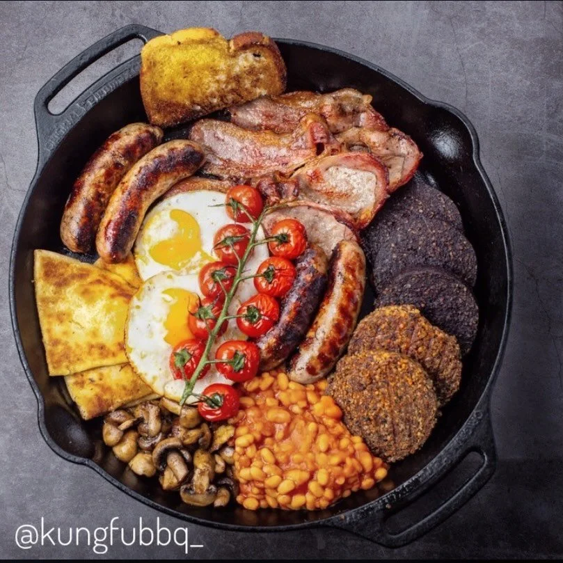How&rsquo;s this modest meal from @kungfubbq_? #blackpudding #fullenglish