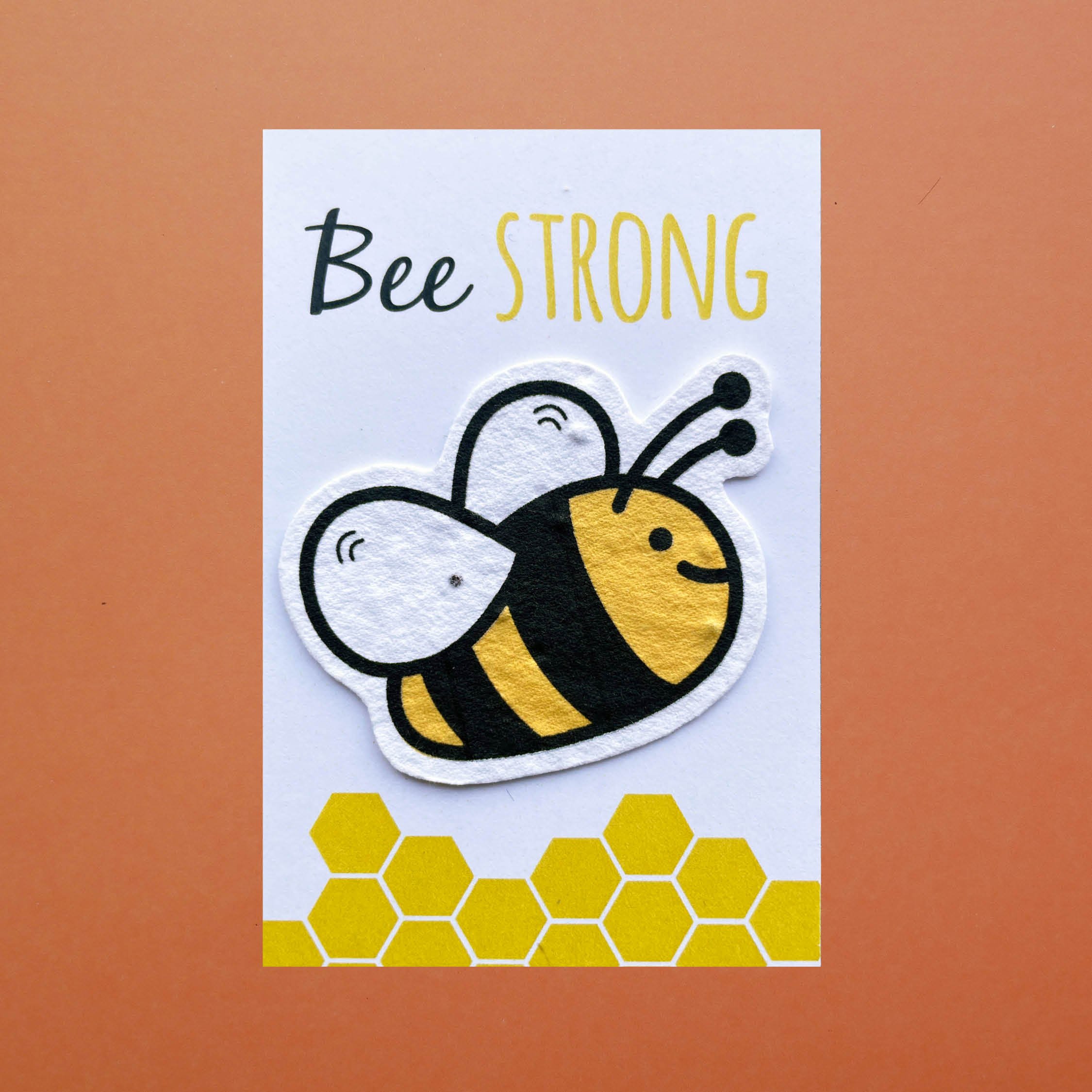 Plantable bee - be strong card containing pretty wild flower seeds