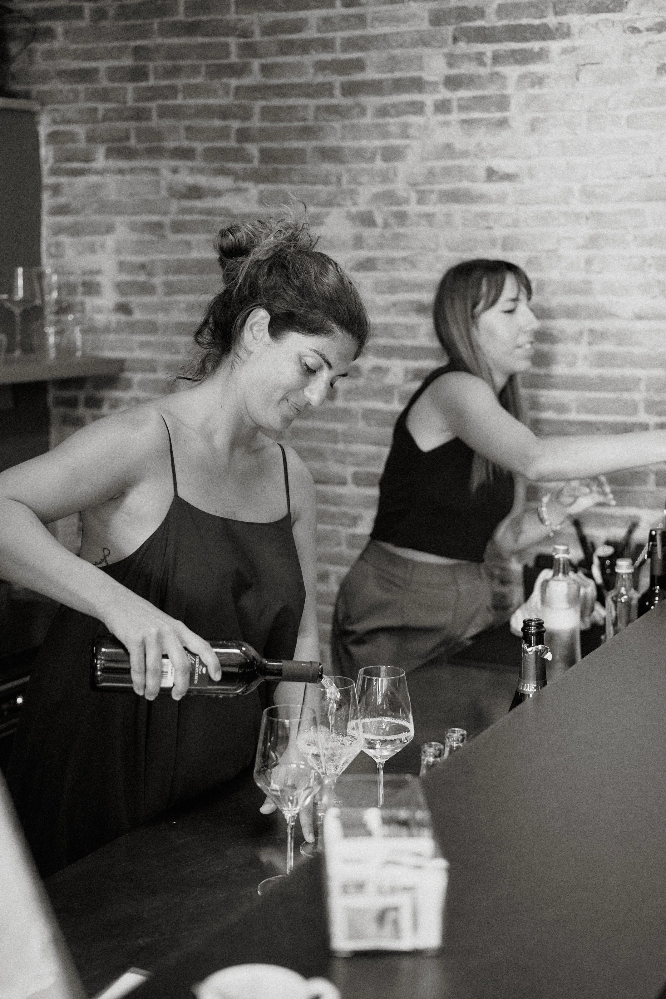 Cocktail preparation during destination wedding in Tuscany