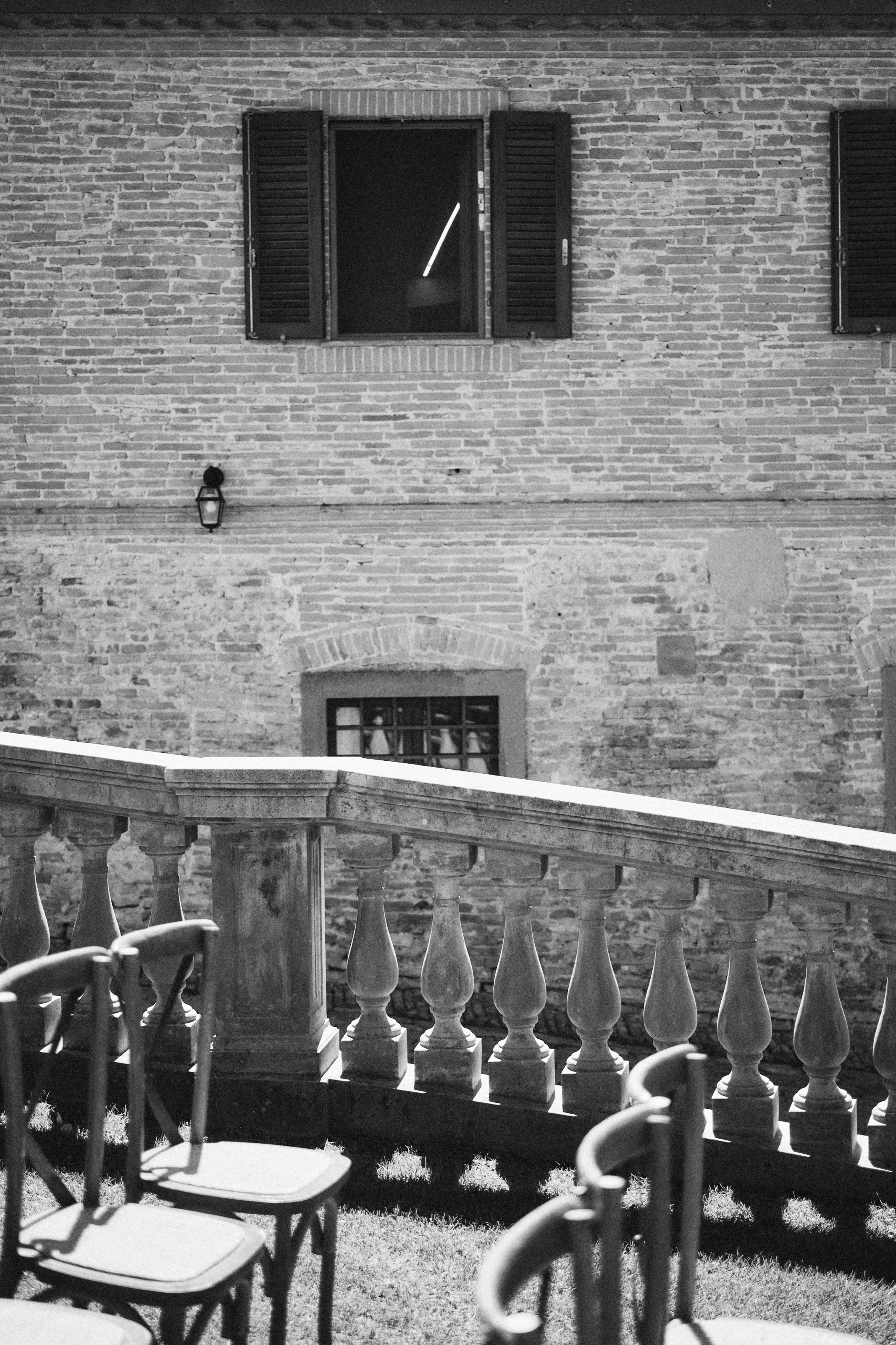 Historic villa detail at Borgo Bucciano in Tuscany