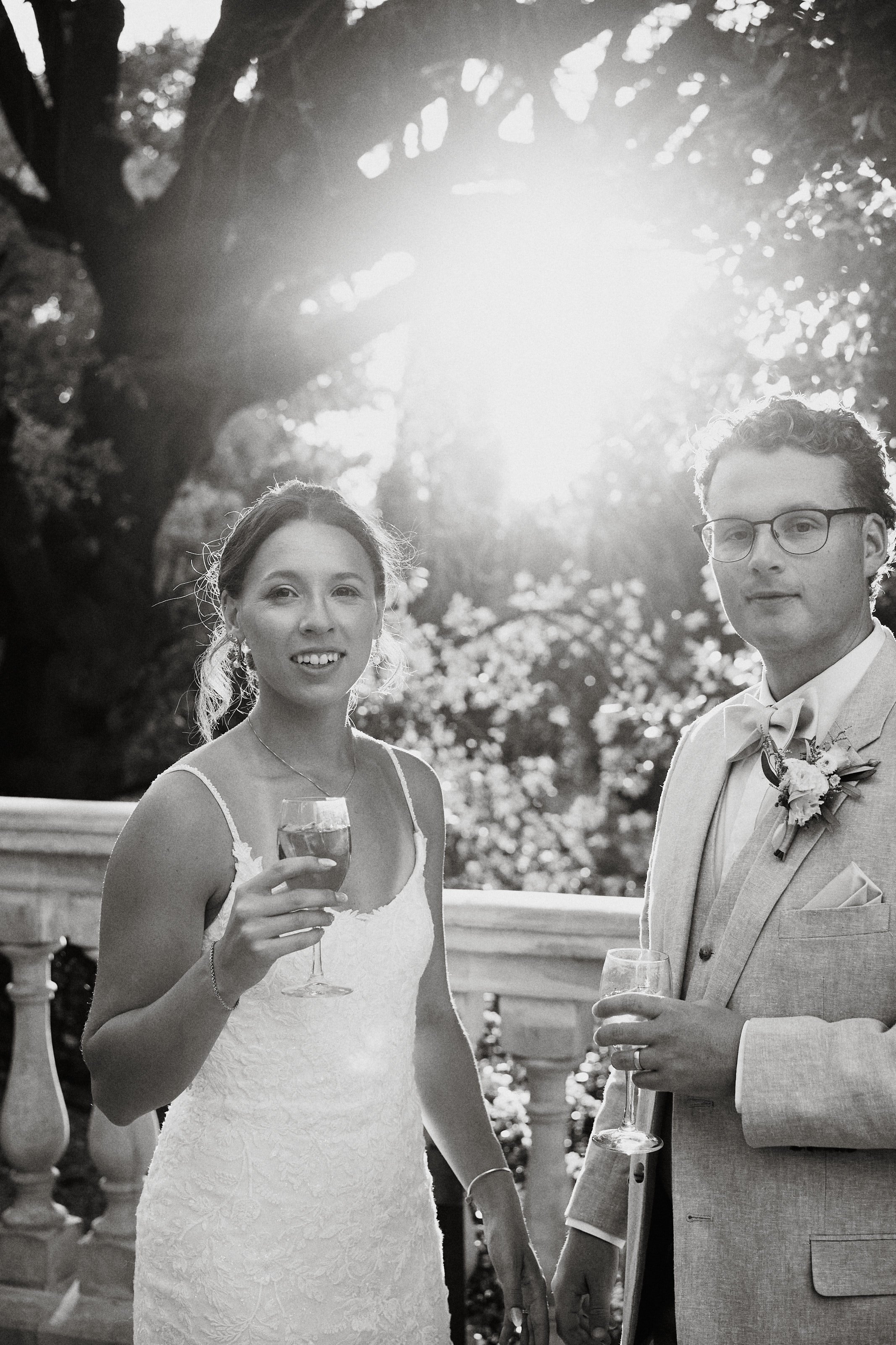 Wedding couple during reception at Borgo Bucciano