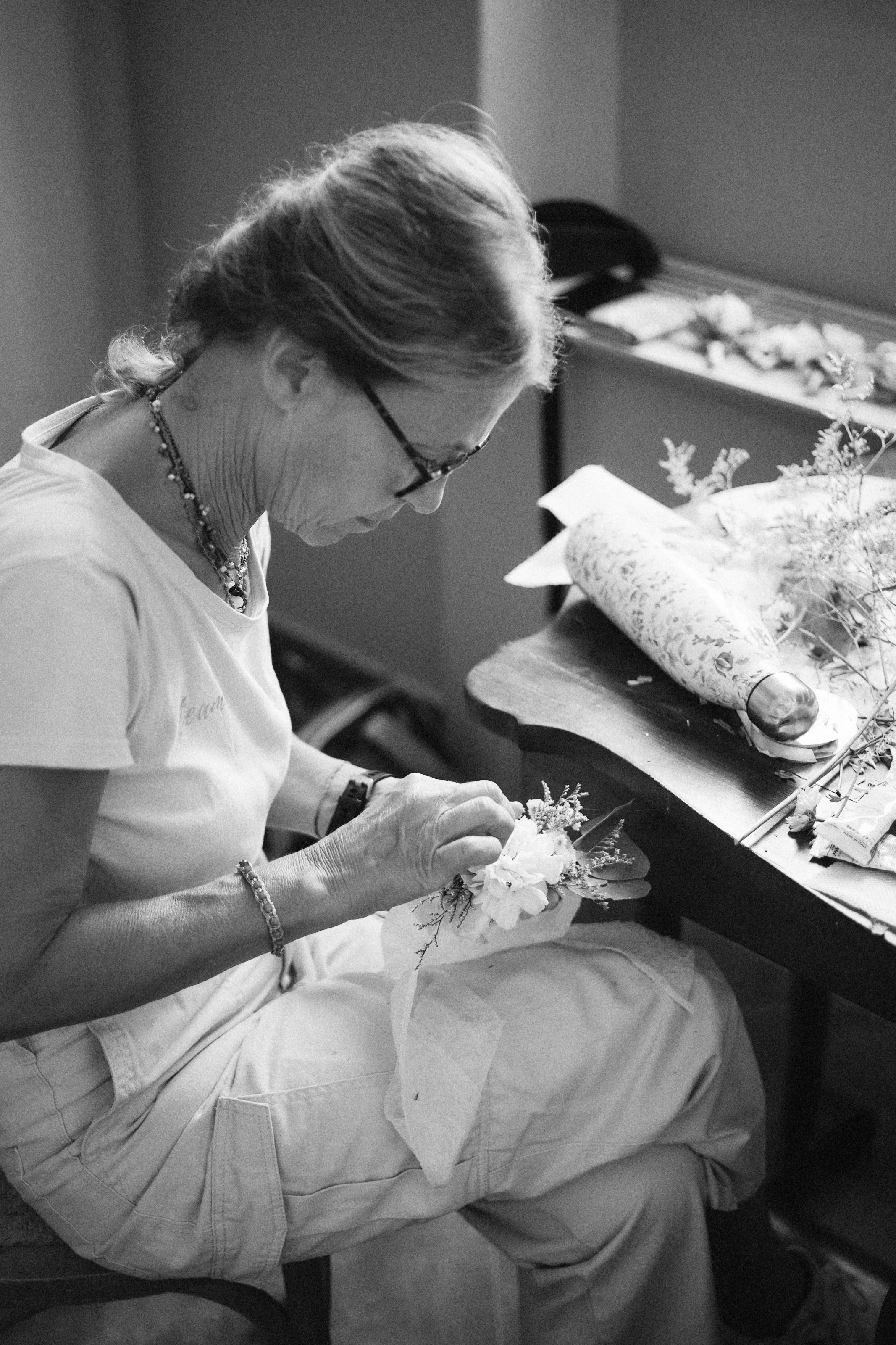 Floral detail during Tuscany wedding at Borgo Bucciano