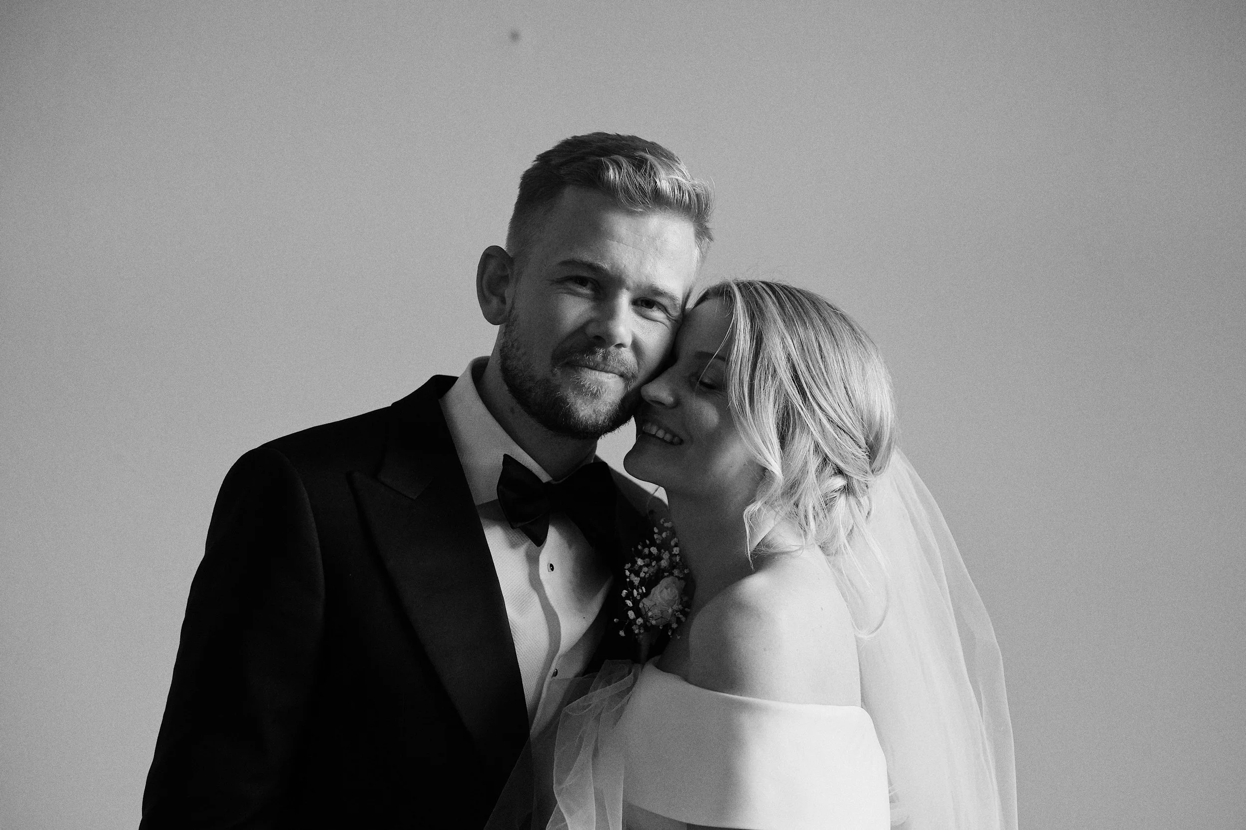 Bride and groom portrait during Gothenburg wedding